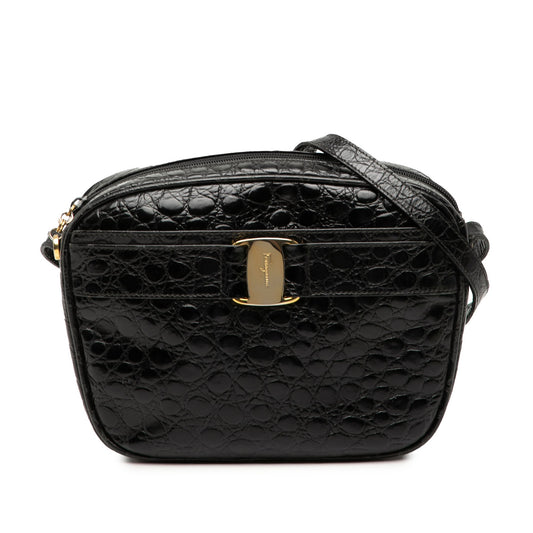 Leather Gancini Chain Crossbody