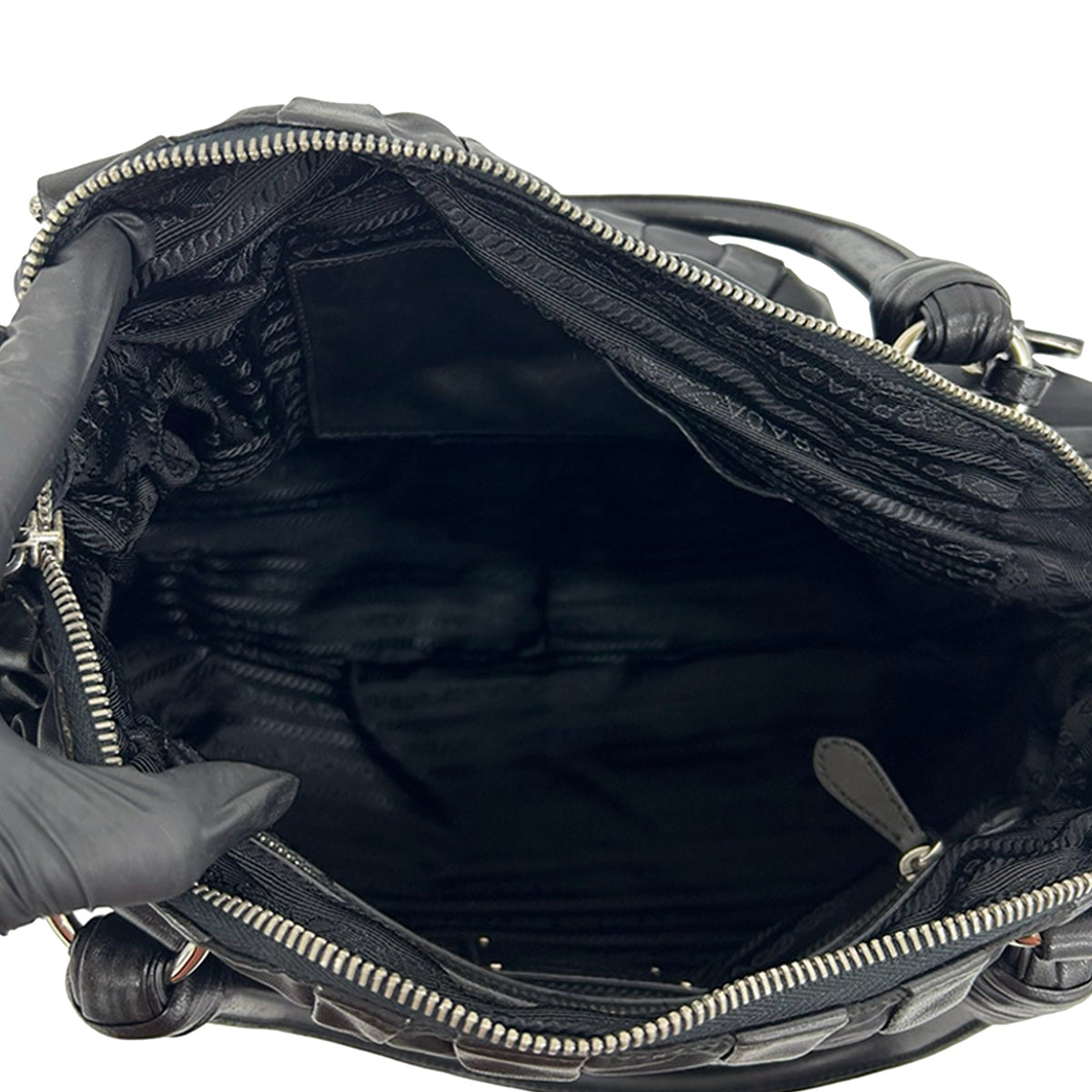 Prada Tessuto Nappa Waves Handbag