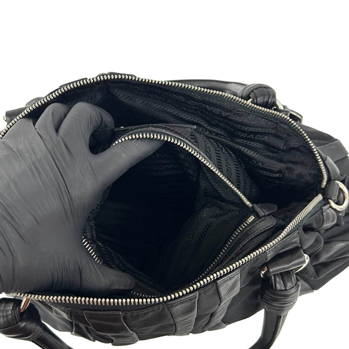 Prada Tessuto Nappa Waves Handbag