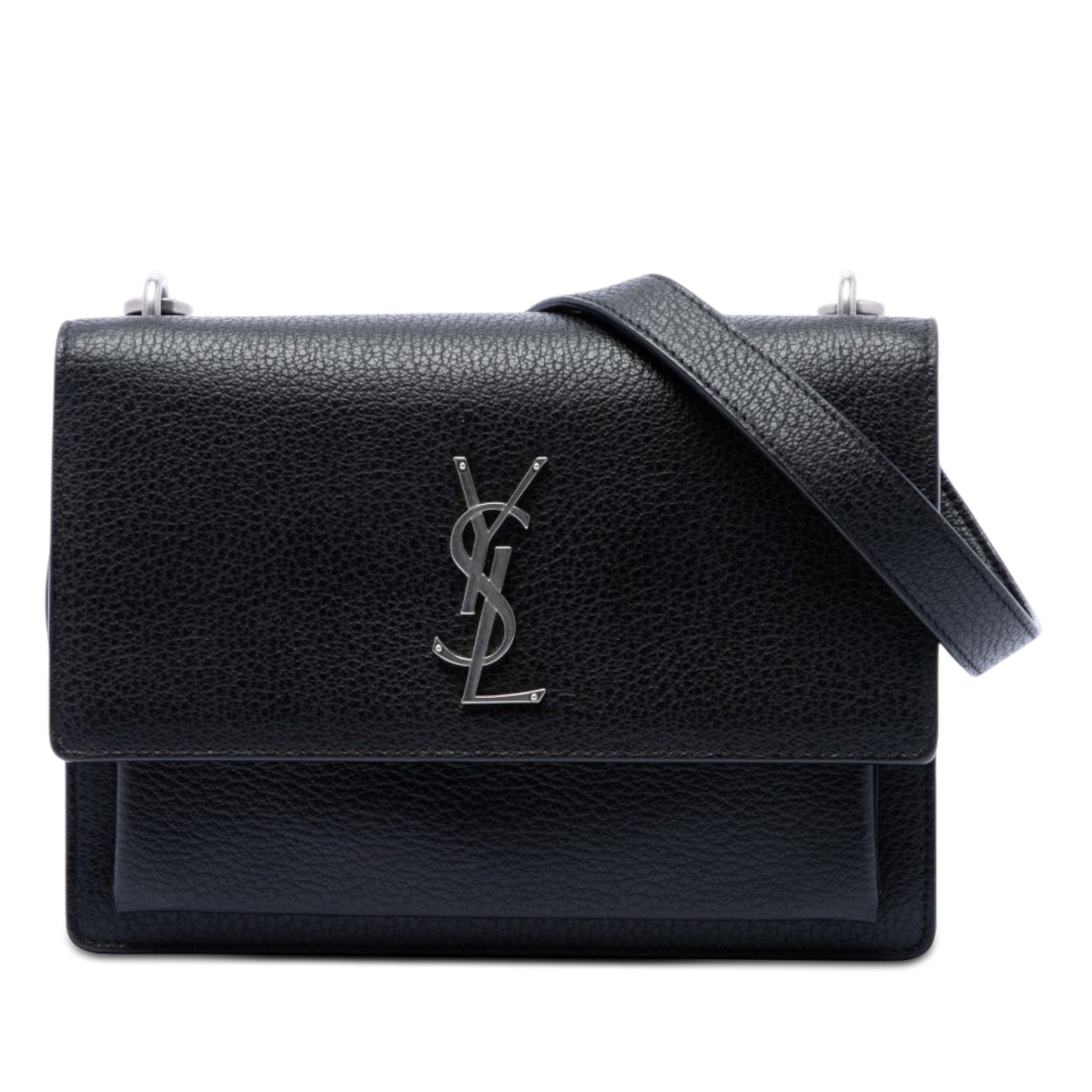 Saint Laurent Medium Grained Calfskin Monogram Sunset Crossbody