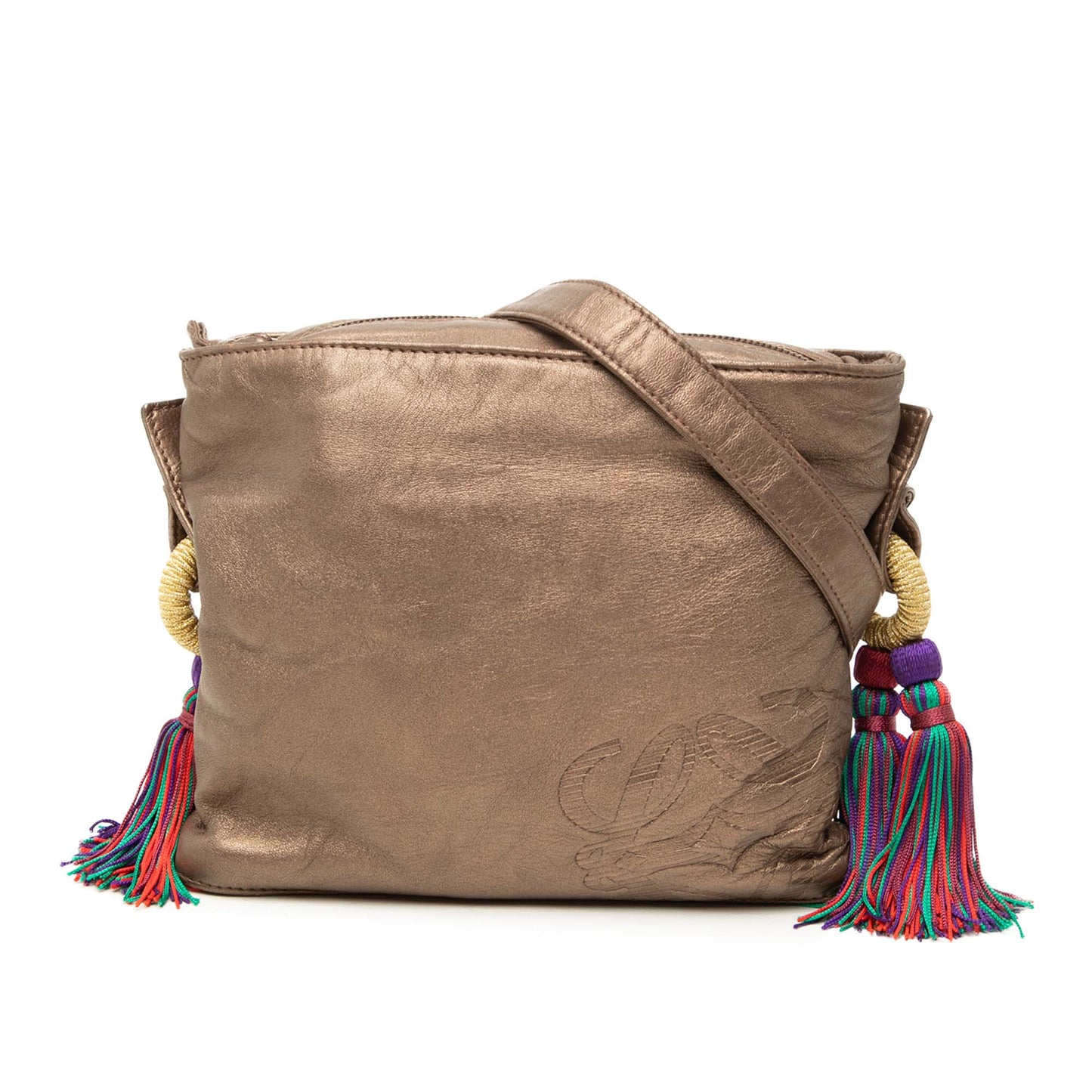 LOEWE Nappa Metallic Flamenco Tassel Crossbody