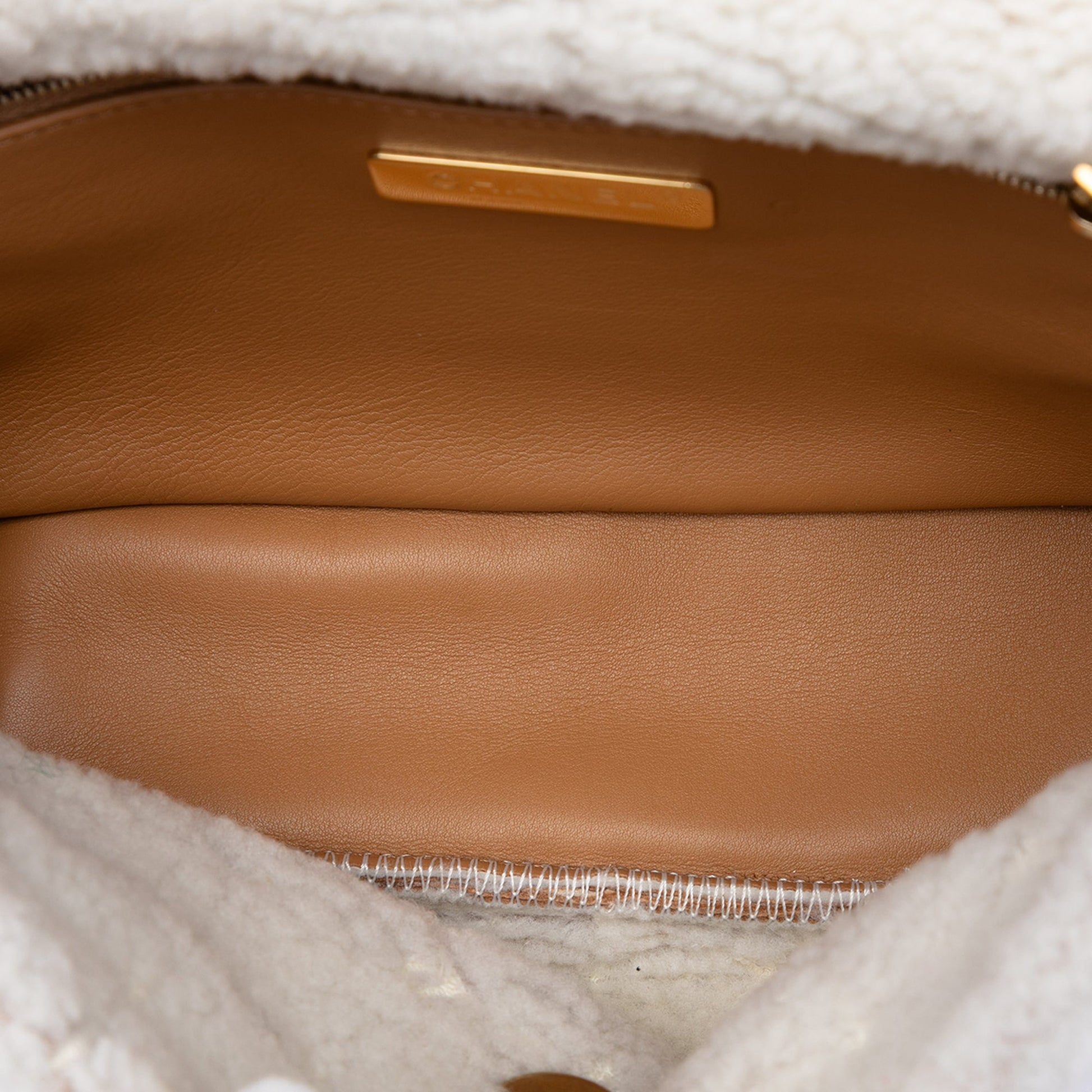 Chanel Medium Embroidered Suede 19 Flap with Shearling Trim