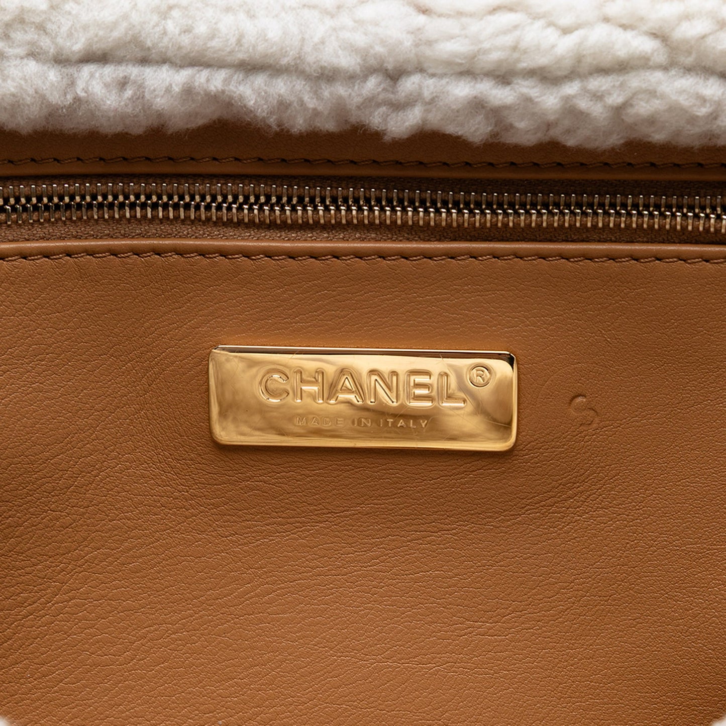 Chanel Medium Embroidered Suede 19 Flap with Shearling Trim