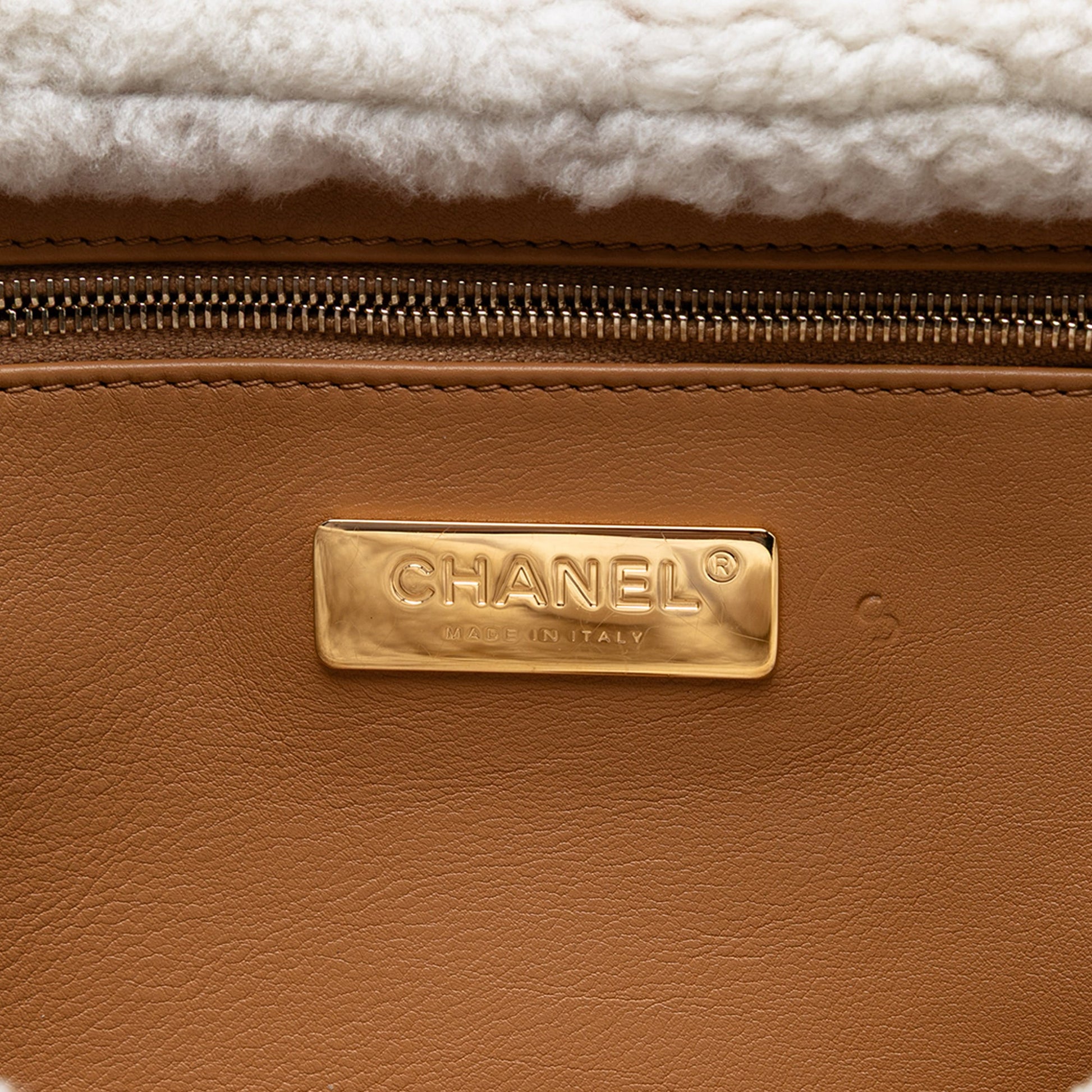 Chanel Medium Embroidered Suede 19 Flap with Shearling Trim
