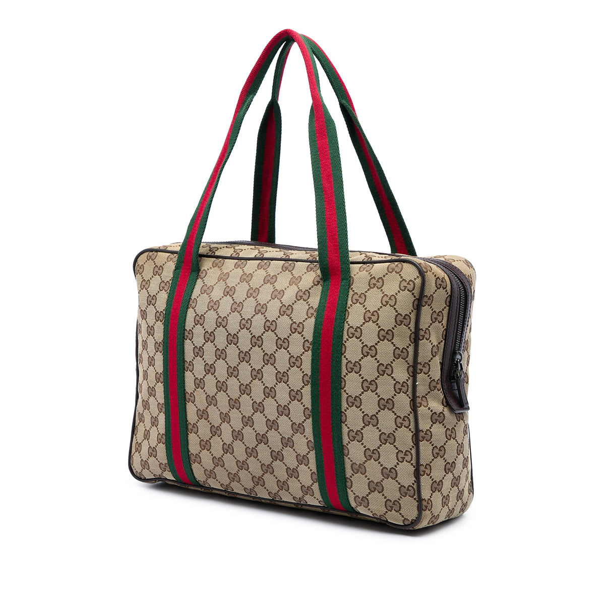 Gucci GG Canvas Web Business Bag — Beige