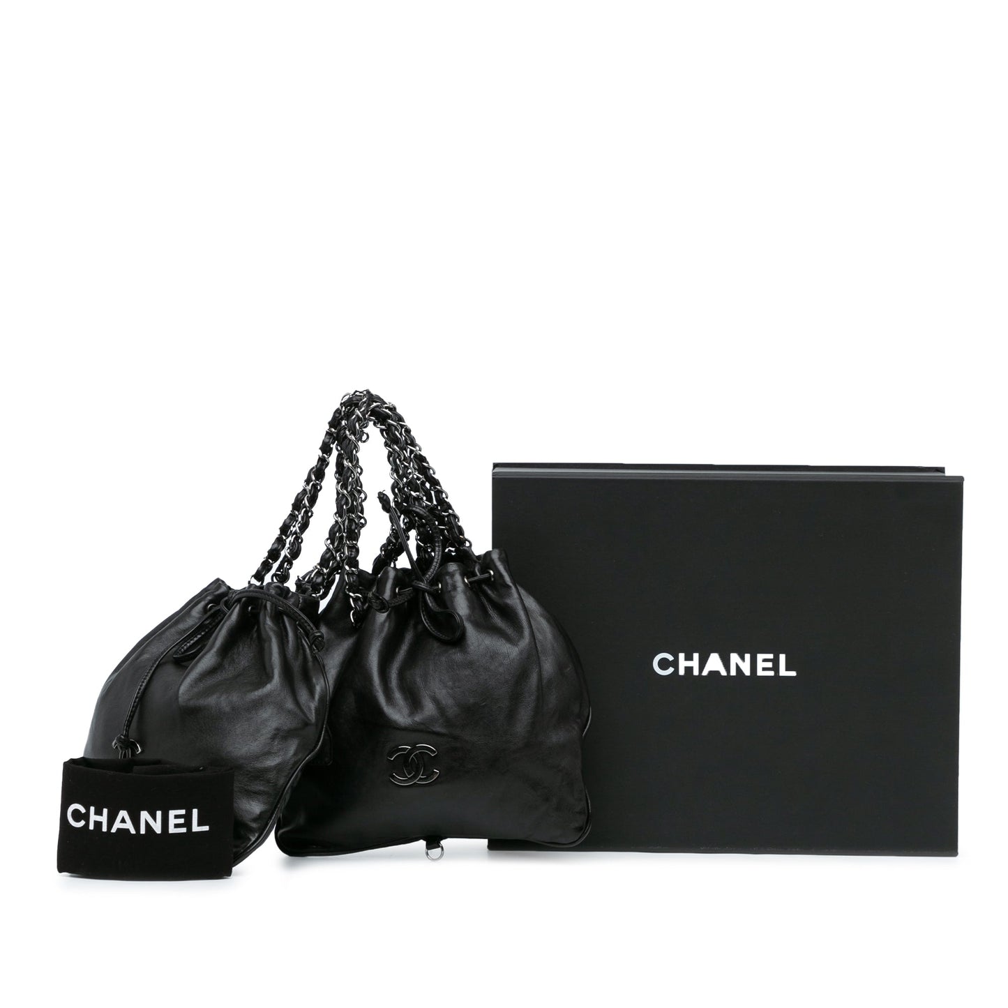 Chanel CC Calfskin Dual Twin Chain Handbag