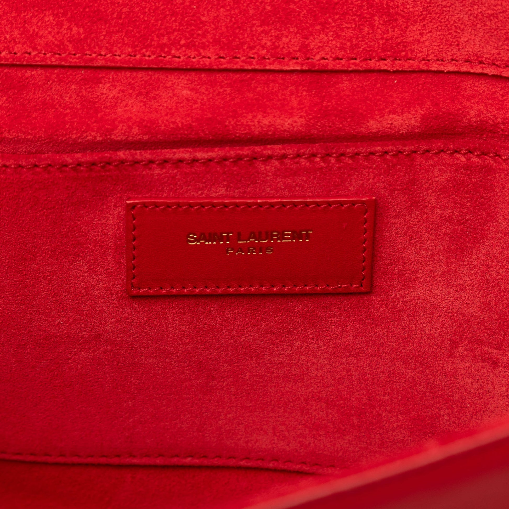 Saint Laurent Leather Chyc Ligne Clutch