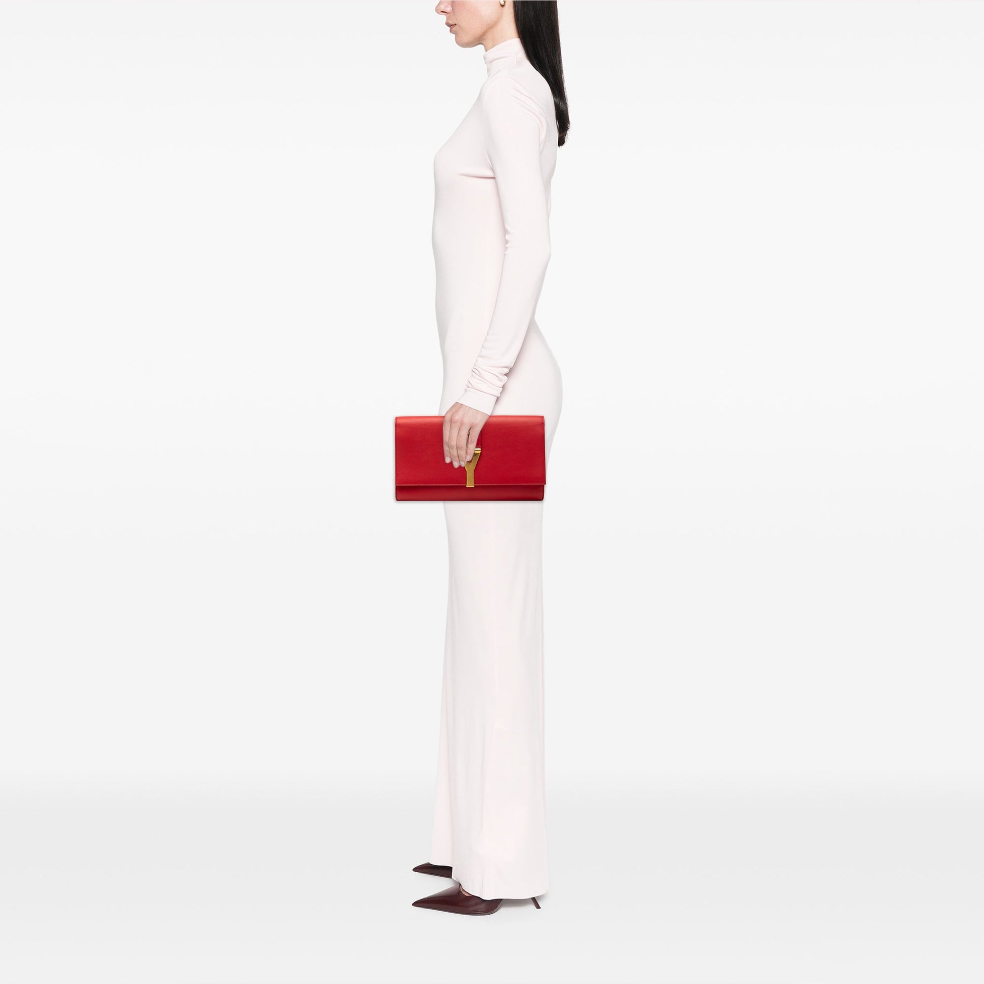 Saint Laurent Leather Chyc Ligne Clutch