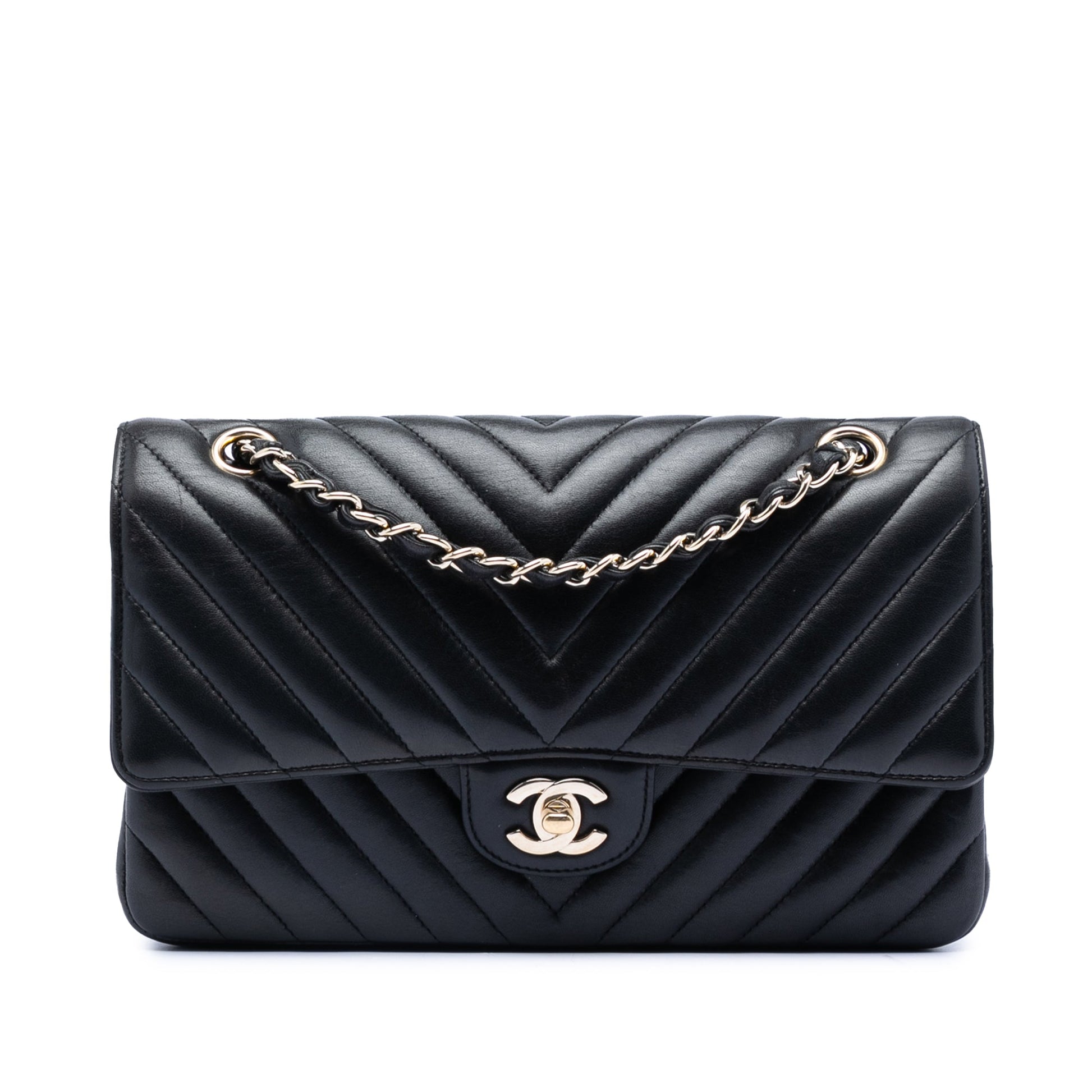 Chanel Medium Classic Chevron Lambskin Double Flap