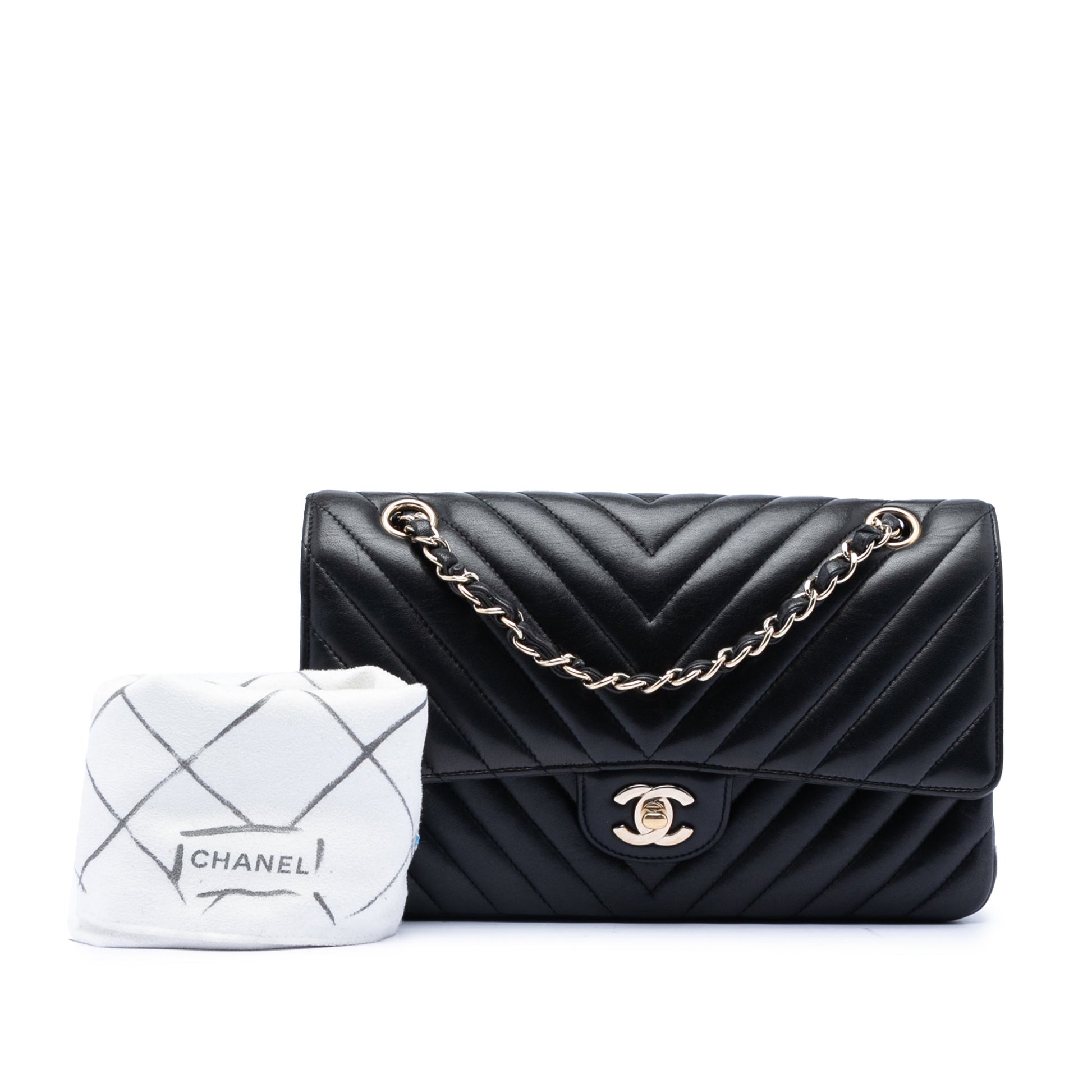 Chanel Medium Classic Chevron Lambskin Double Flap