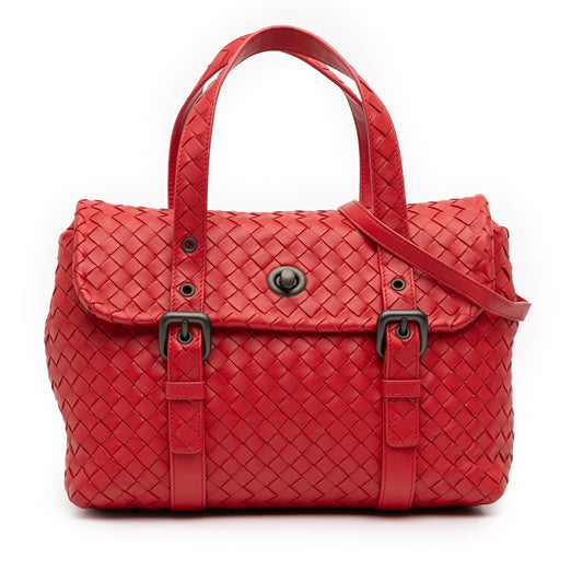 Bottega Veneta Nappa Intrecciato Flap Satchel
