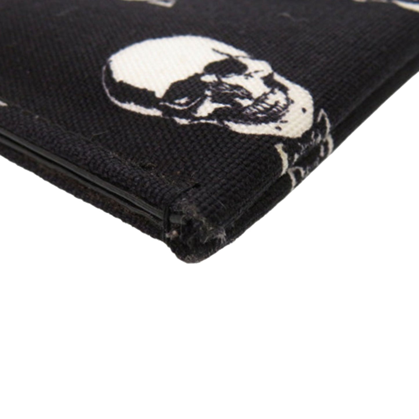 Saint Laurent Canvas Skull Print Zip Clutch