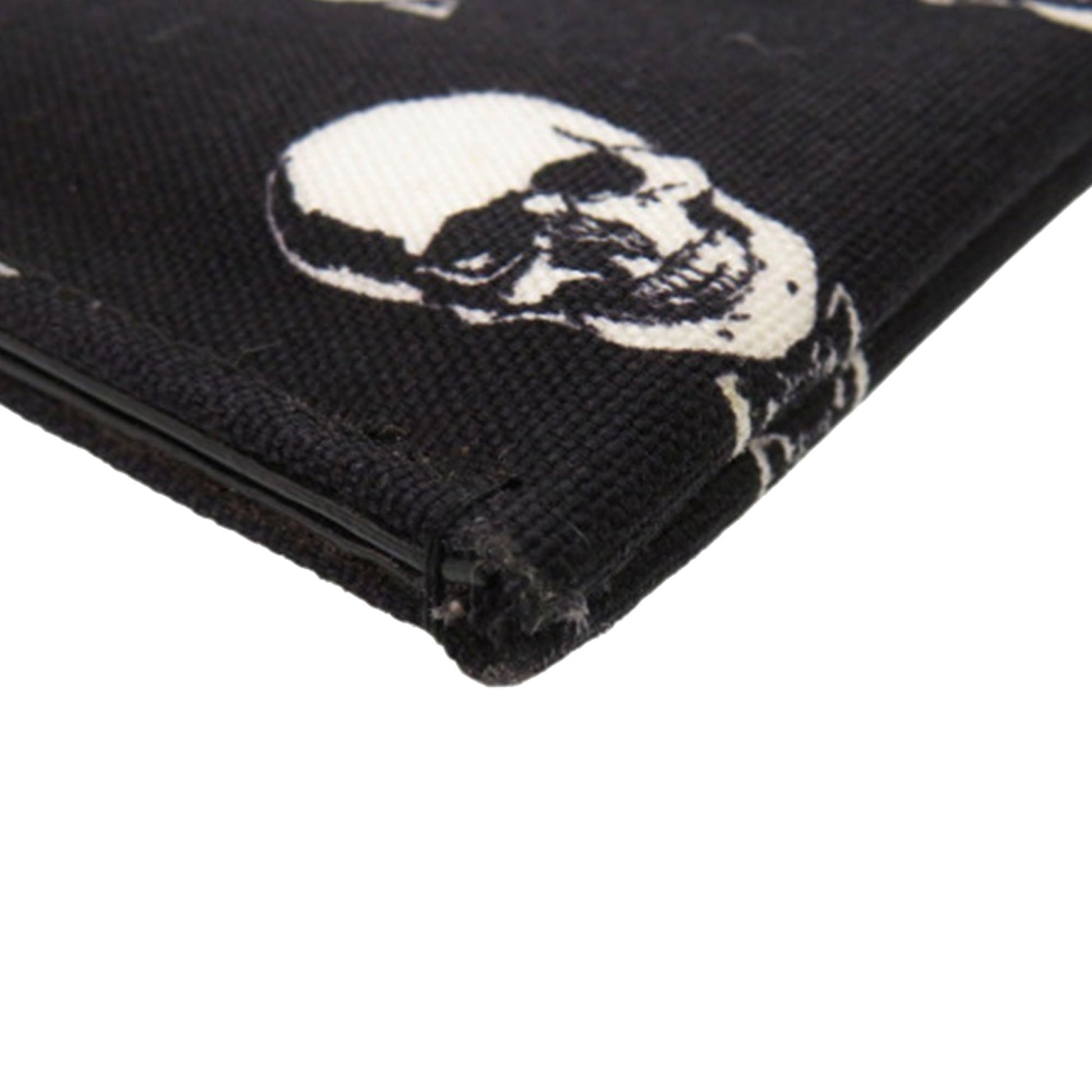 Saint Laurent Canvas Skull Print Zip Clutch