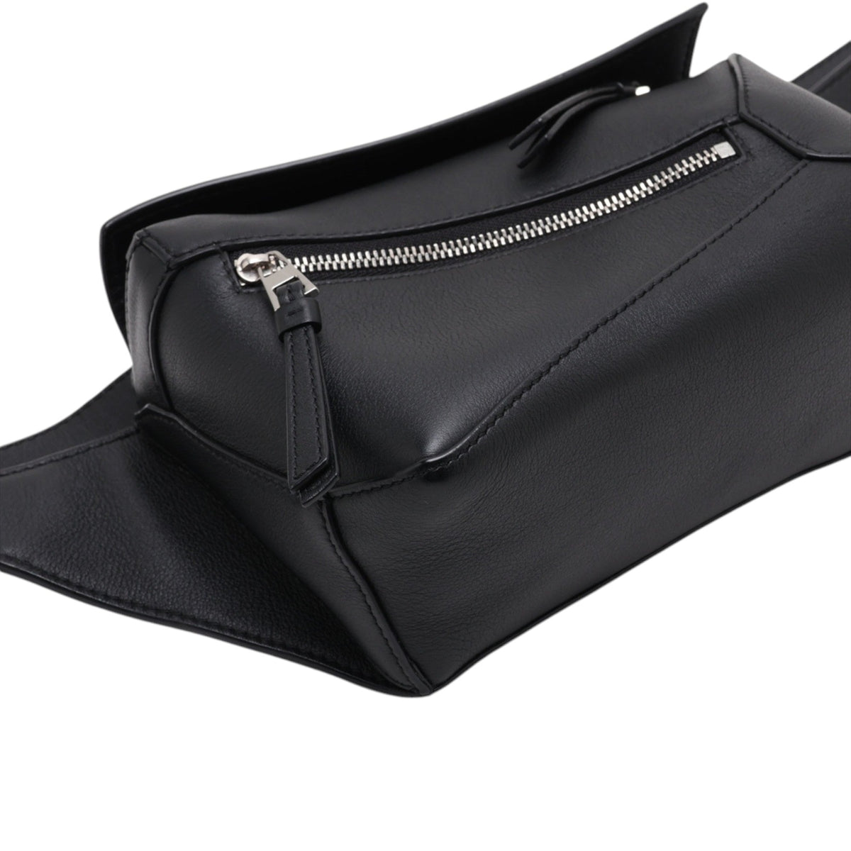 LOEWE Mini Calfskin Puzzle Bumbag — Black