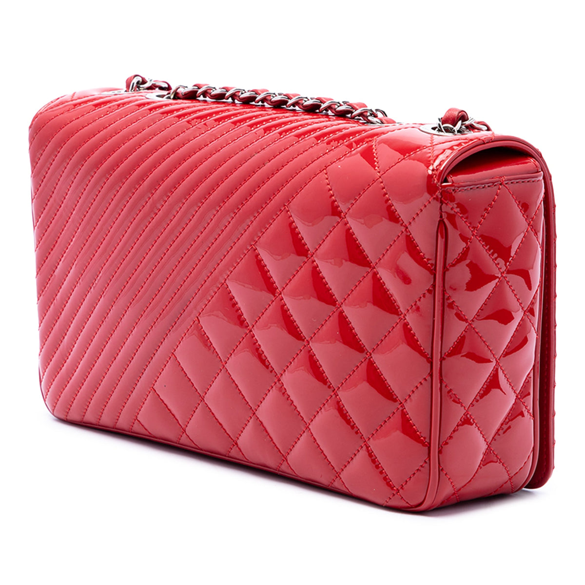 Chanel Medium Patent Coco Boy Flap — Red
