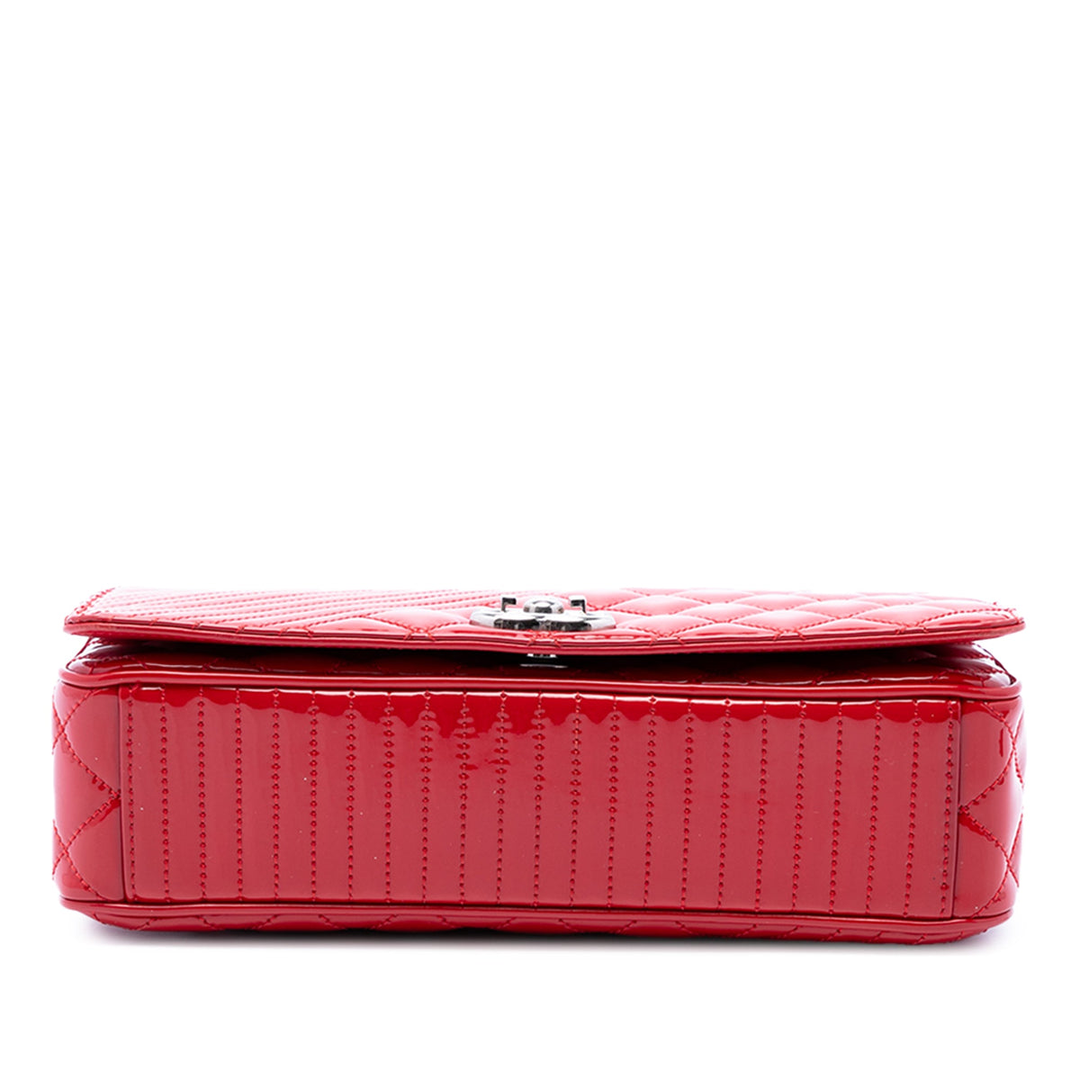 Chanel Medium Patent Coco Boy Flap — Red