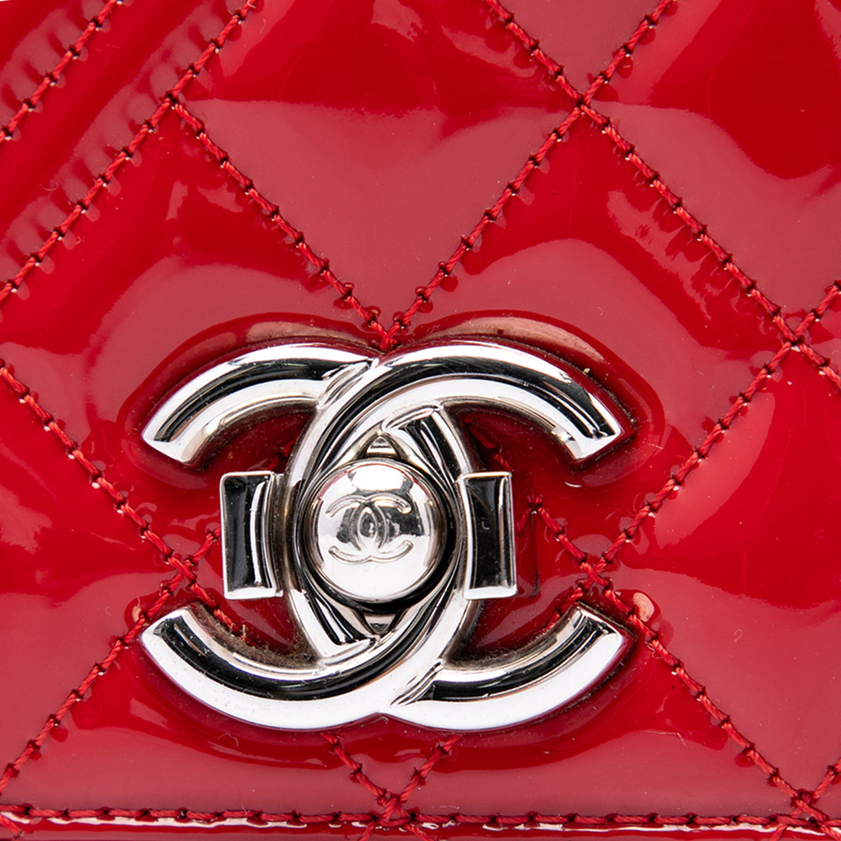 Chanel Medium Patent Coco Boy Flap — Red