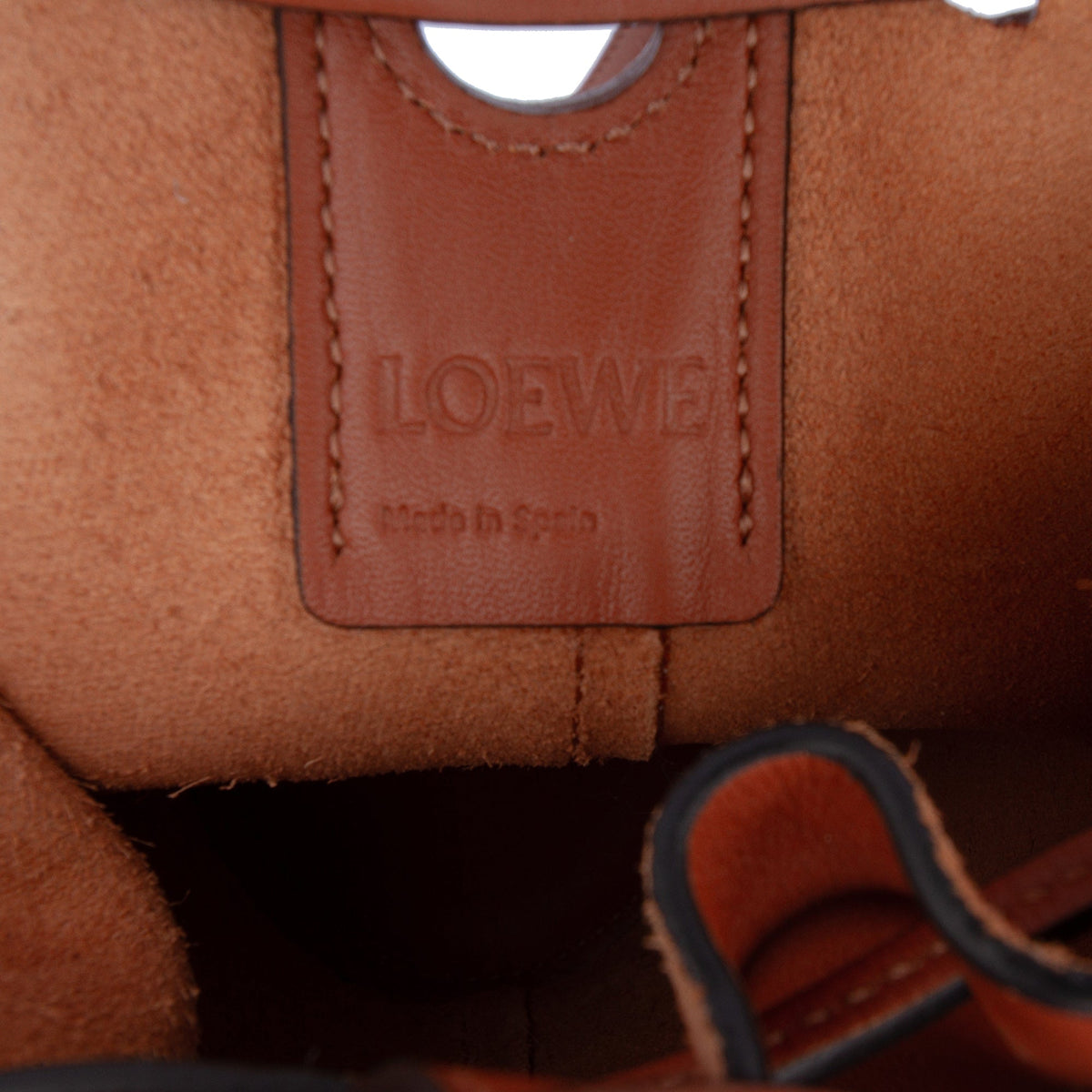 LOEWE Nano Leather Balloon Bucket Bag — Brown