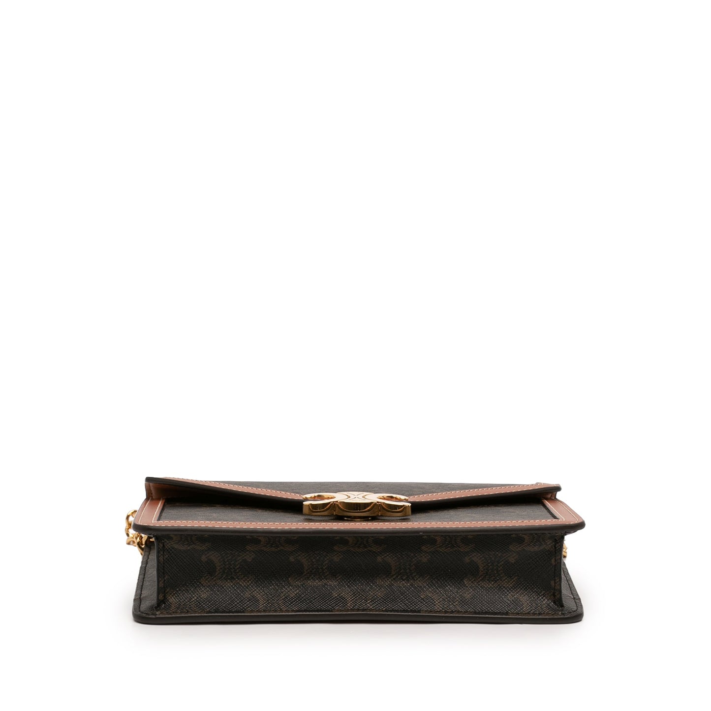 Celine Triomphe Coated Canvas Margo Wallet on Chain