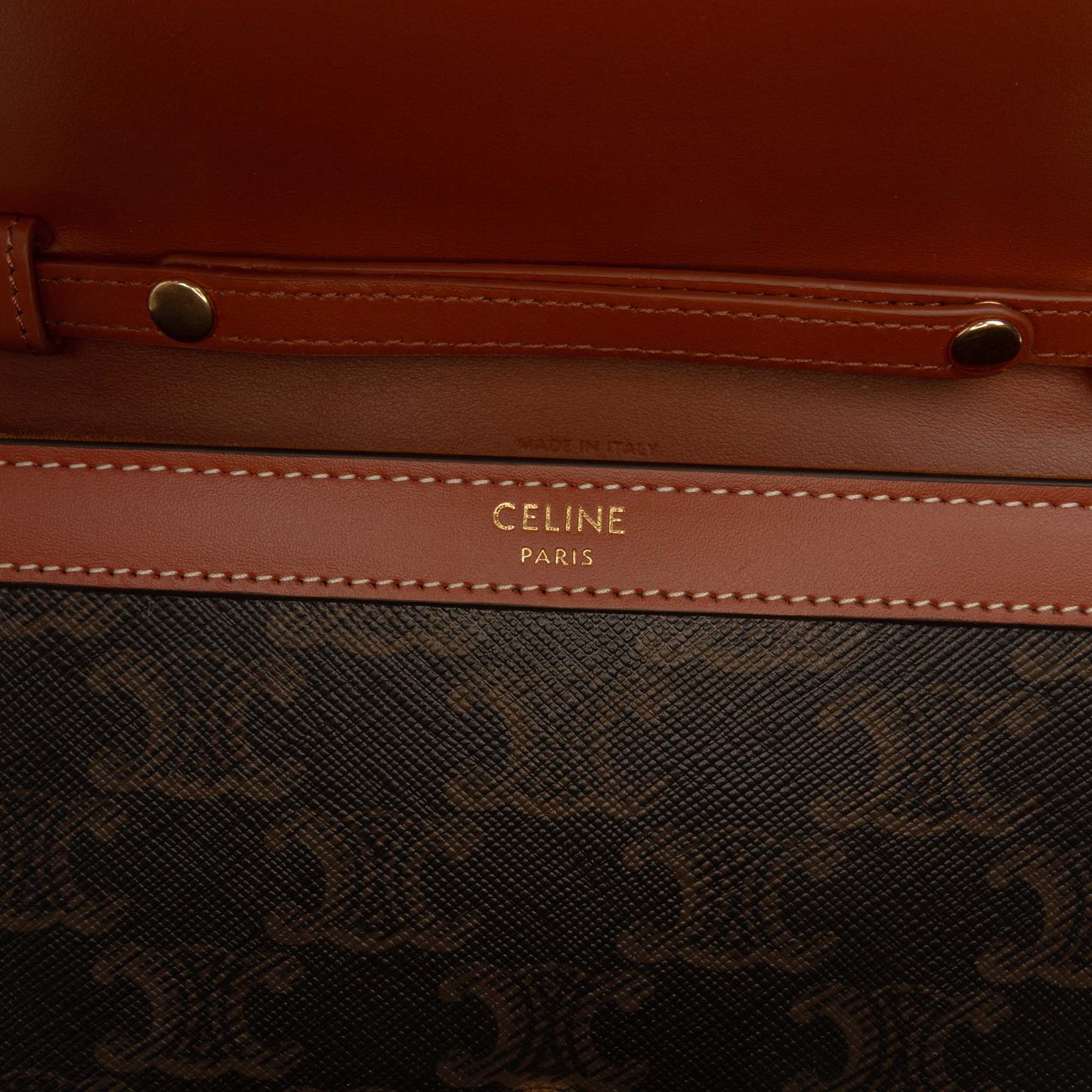 Celine Triomphe Coated Canvas Margo Wallet on Chain