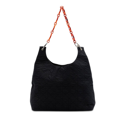Dior Nylon Cannage Tortoise Shell Chain Tote