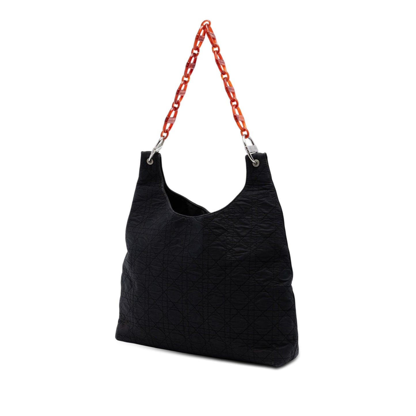 Dior Nylon Cannage Tortoise Shell Chain Tote