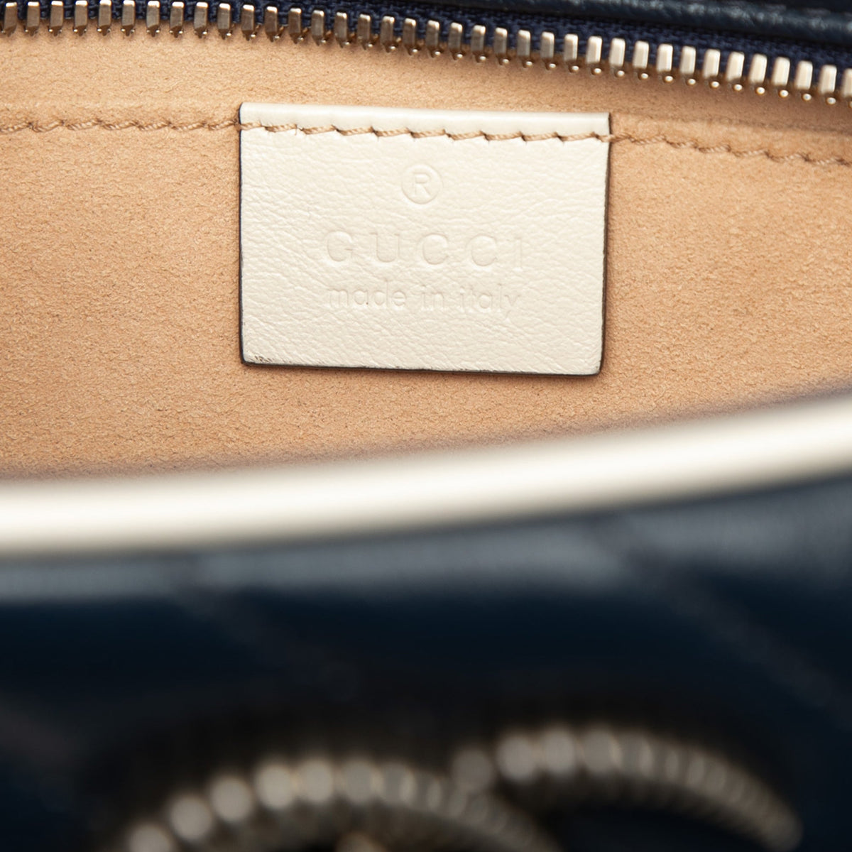 Gucci Small GG Marmont Matelasse Diagonal Calfskin Torchon Crossbody — Blue