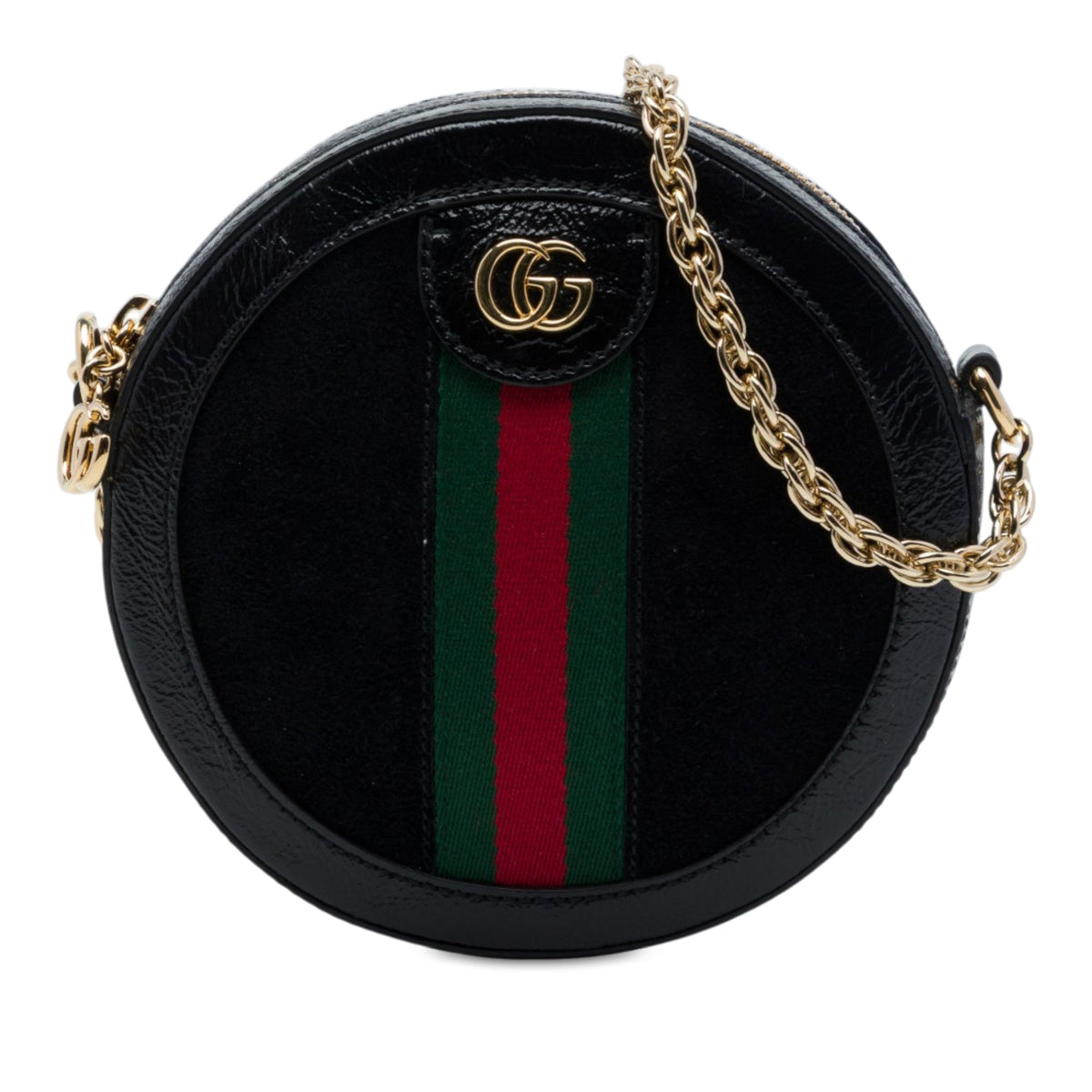 Gucci Mini Suede Web Ophidia Round Crossbody