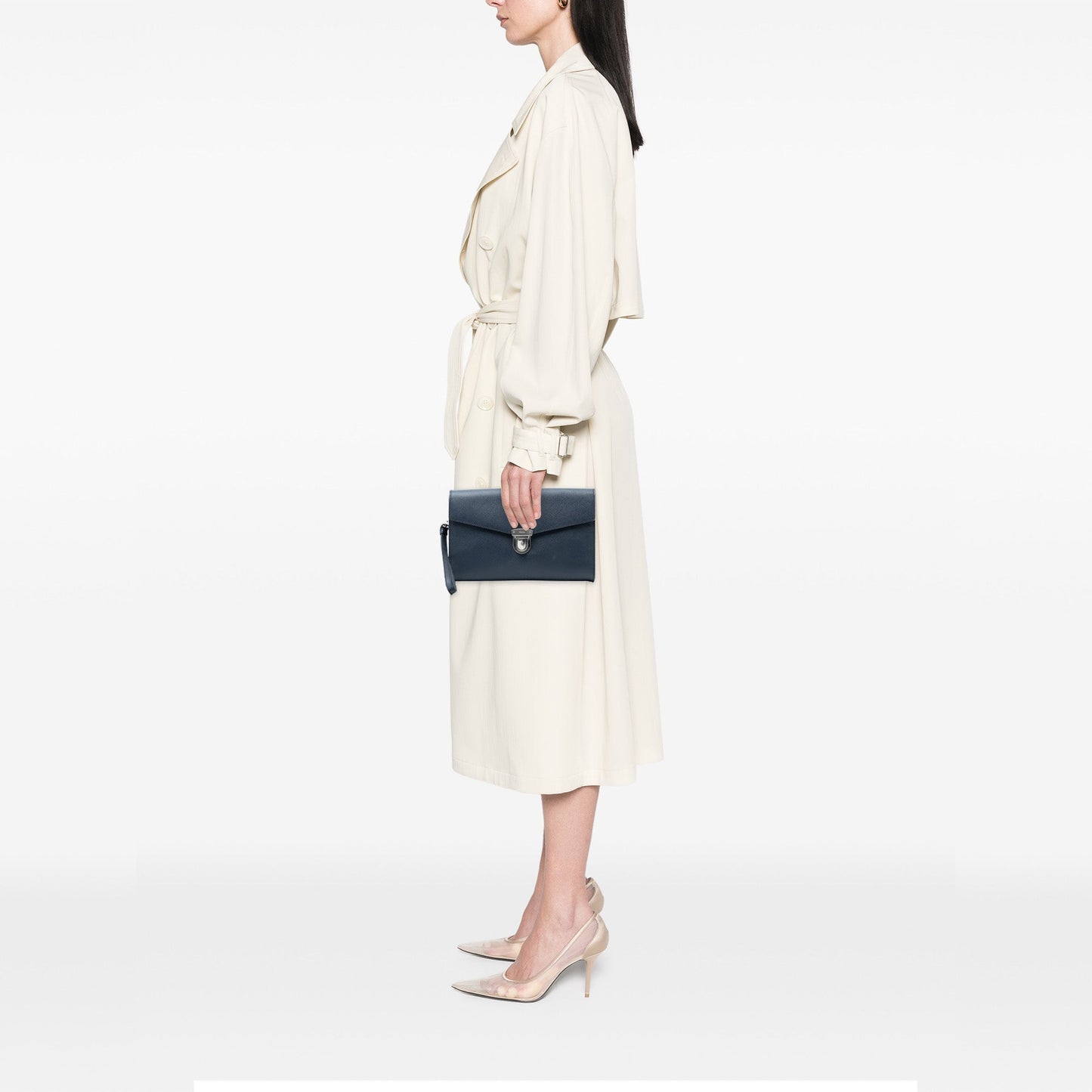 Saffiano Envelope Pushlock Clutch