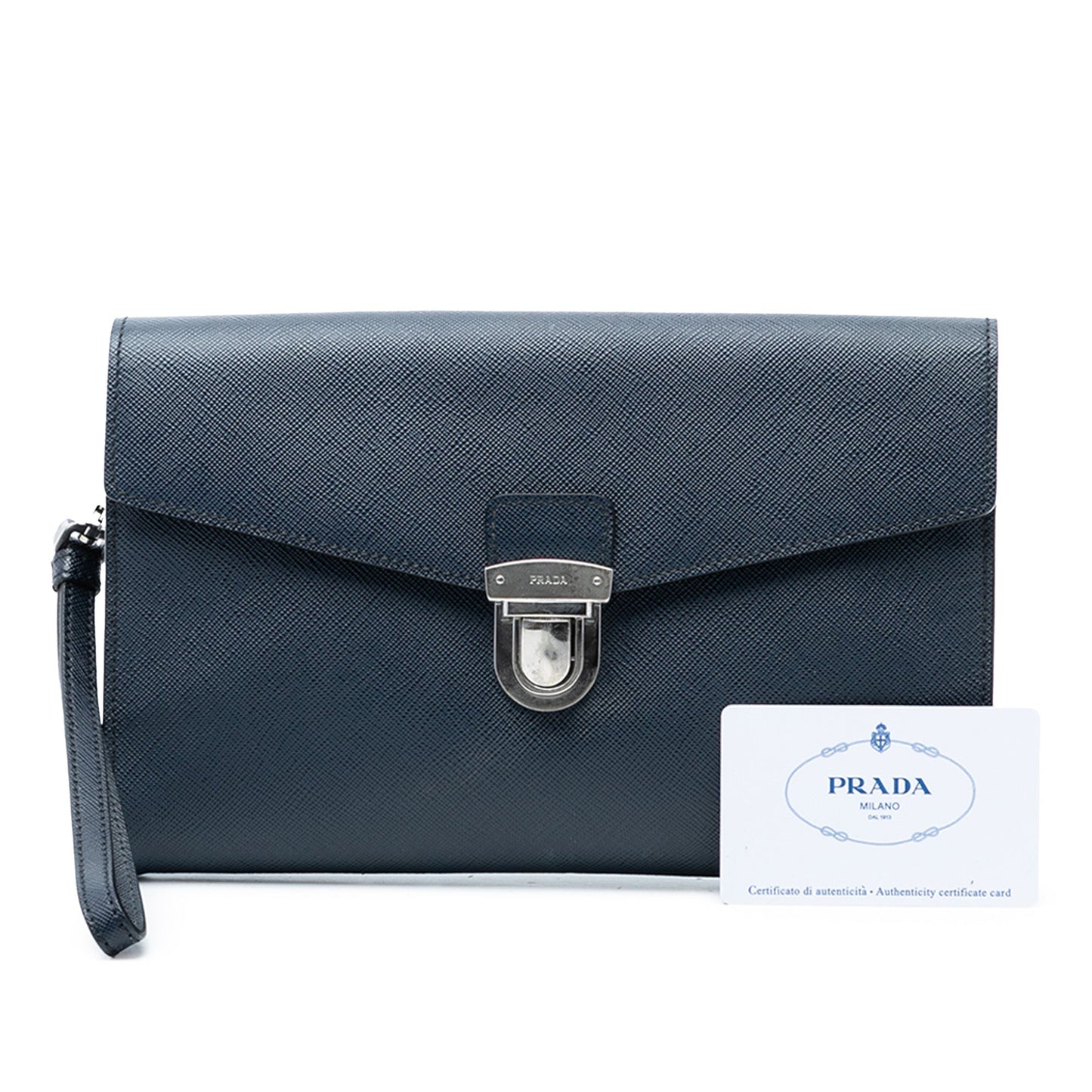 Saffiano Envelope Pushlock Clutch