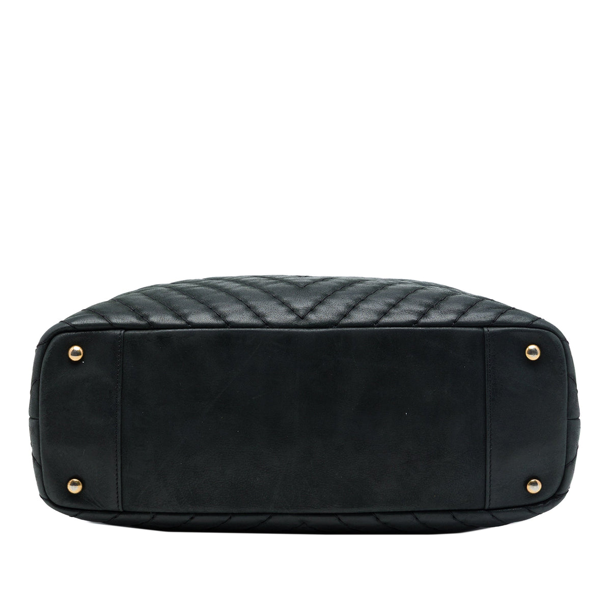 Chanel Large Chevron Surpique Iridescent Calfskin Tote — Black