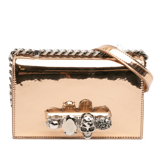 Alexander McQueen Mini Metallic Calfskin Jewelled Crossbody