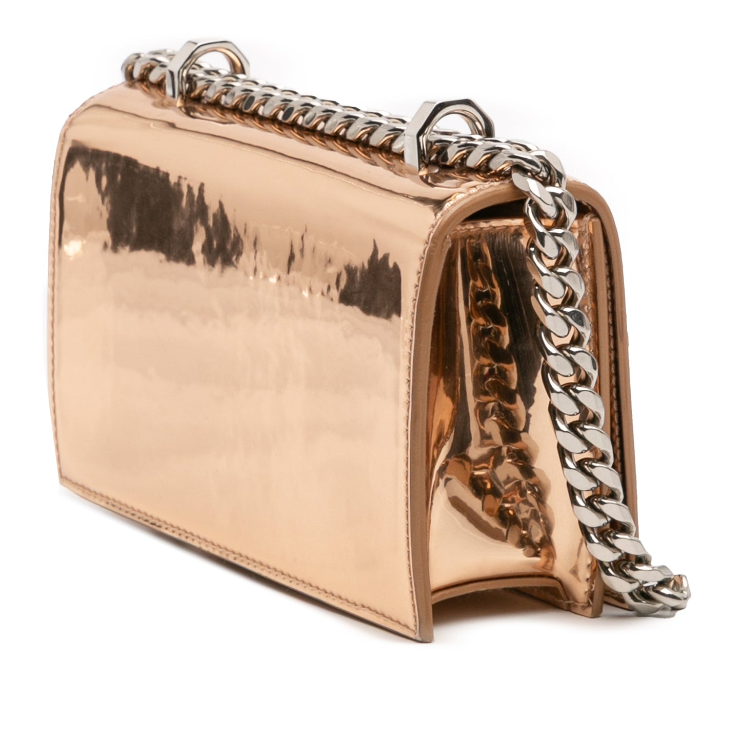 Alexander McQueen Mini Metallic Calfskin Jewelled Crossbody