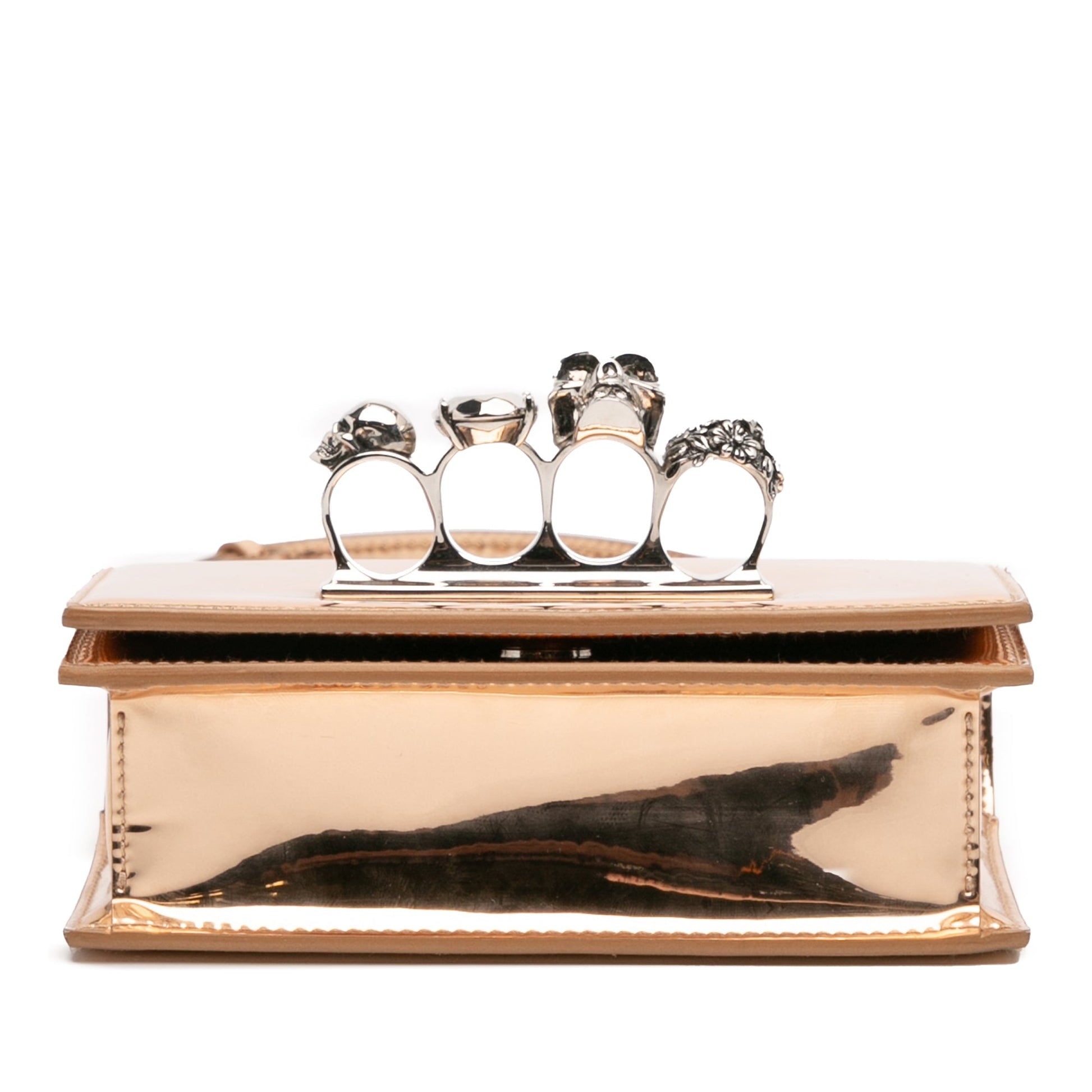 Alexander McQueen Mini Metallic Calfskin Jewelled Crossbody