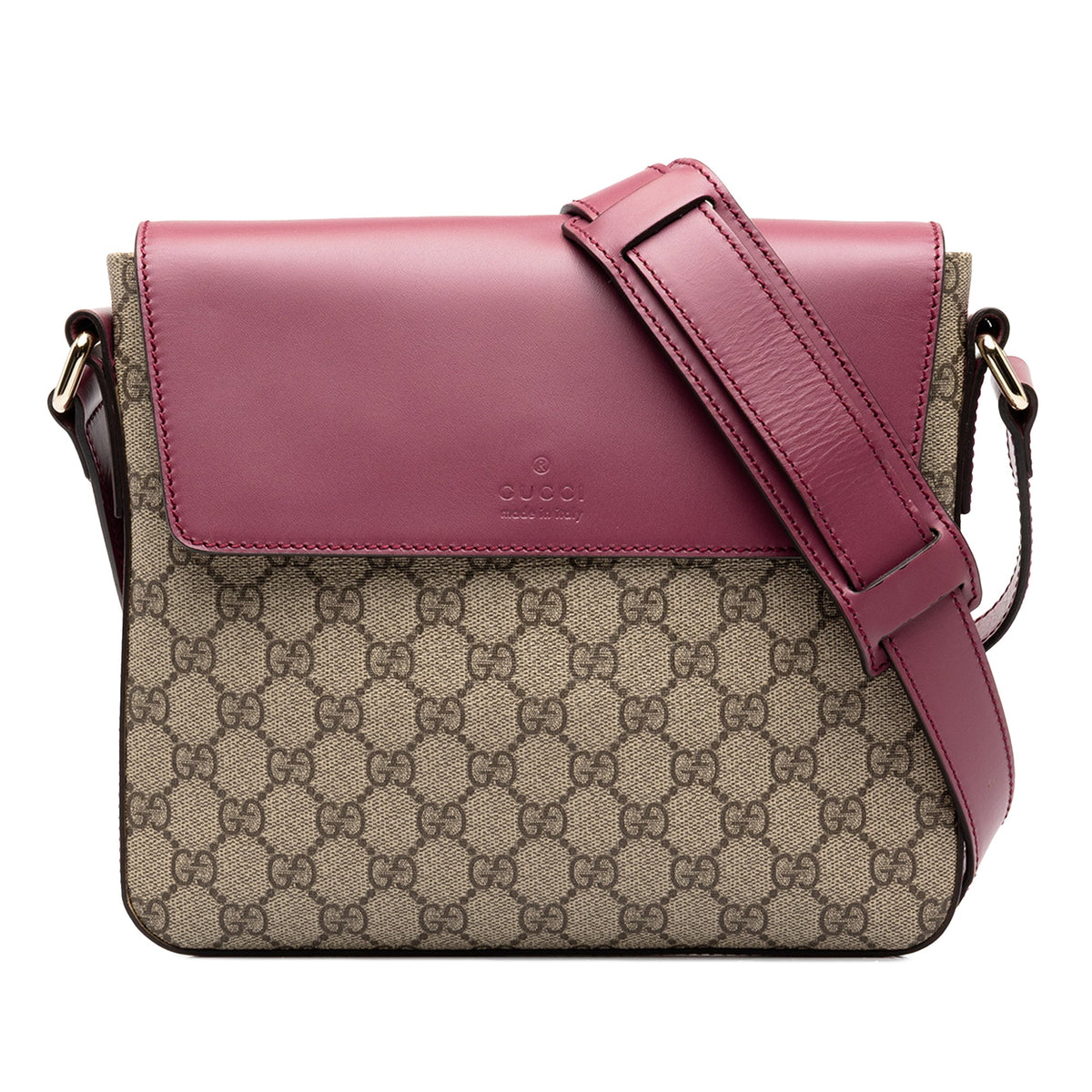 Gucci GG Supreme Flap Messenger Bag