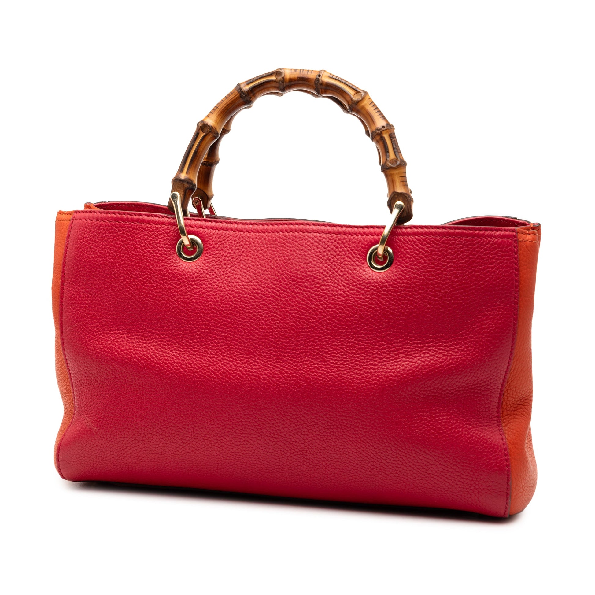 Gucci Medium Bicolor Calfskin Bamboo Shopper Satchel