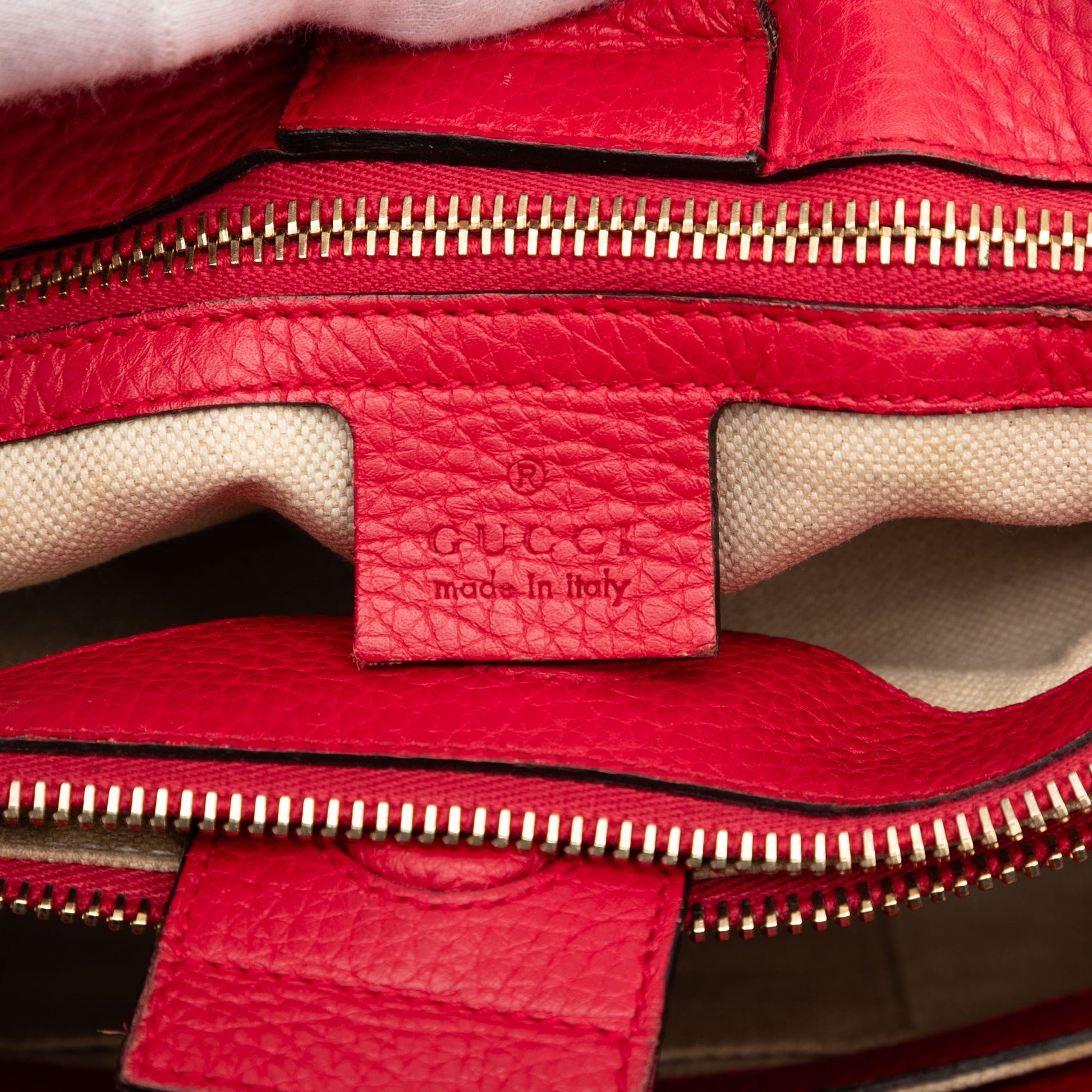 Gucci Medium Bicolor Calfskin Bamboo Shopper Satchel