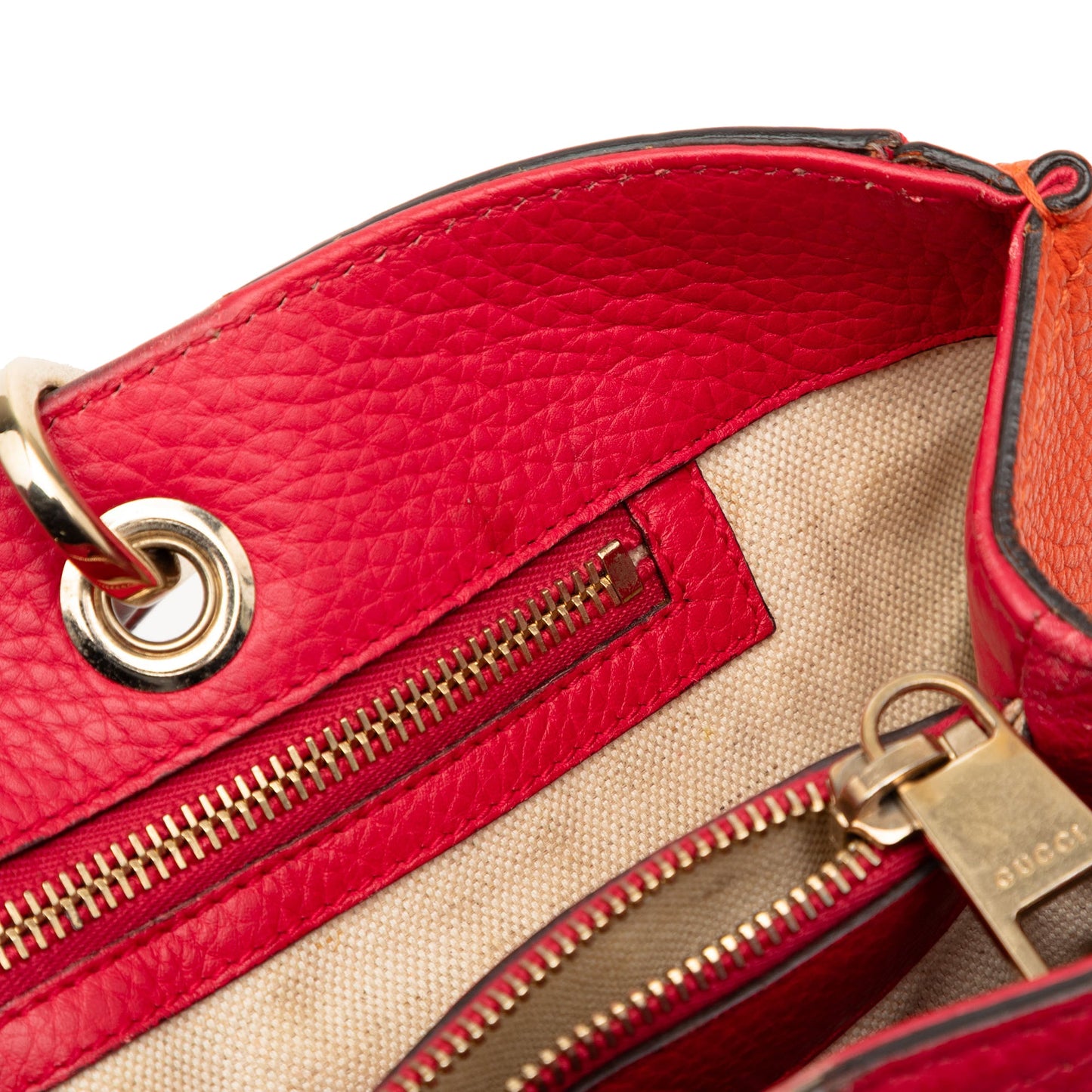 Gucci Medium Bicolor Calfskin Bamboo Shopper Satchel