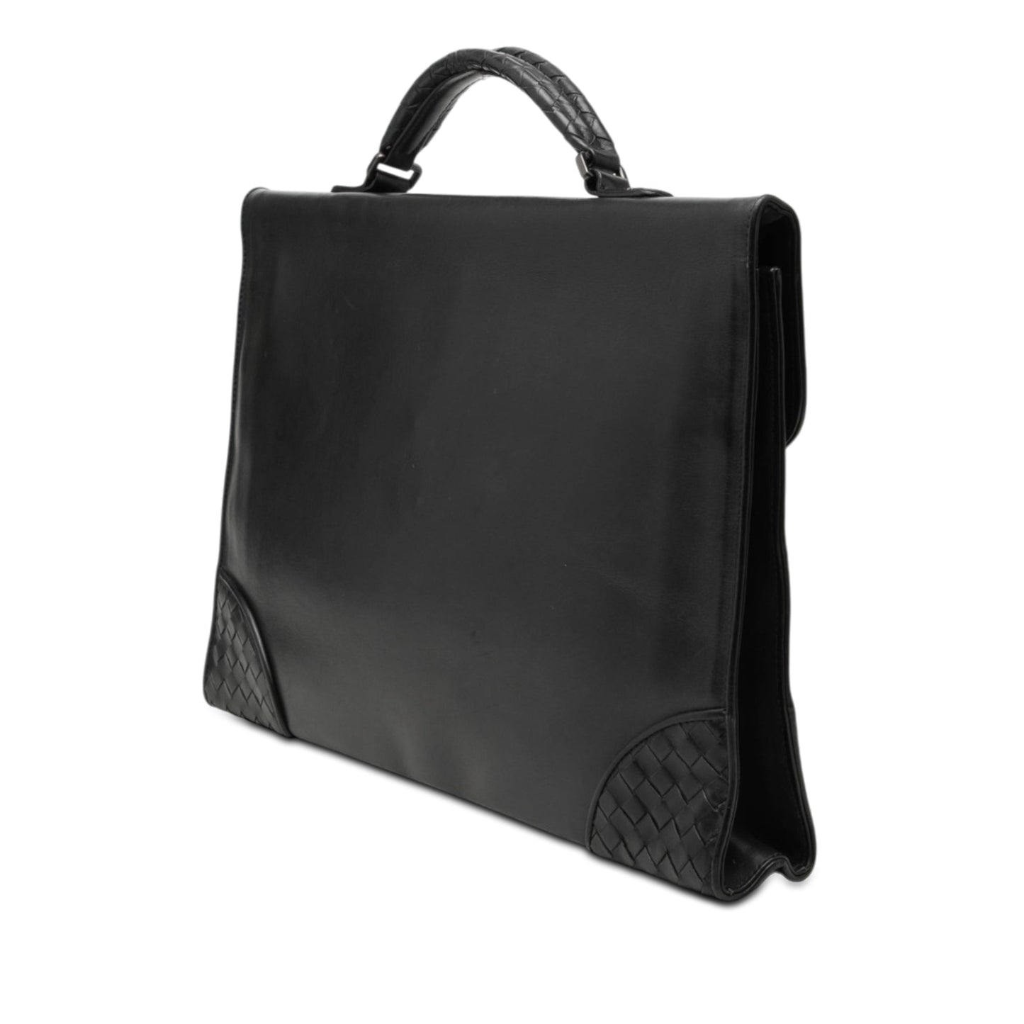 Bottega Veneta Intrecciato Trimmed Leather Business Bag