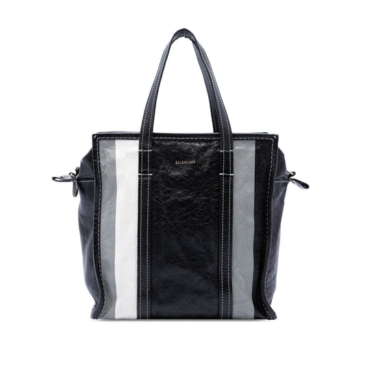 Balenciaga Lambskin Bazar Shopper Satchel S — Black