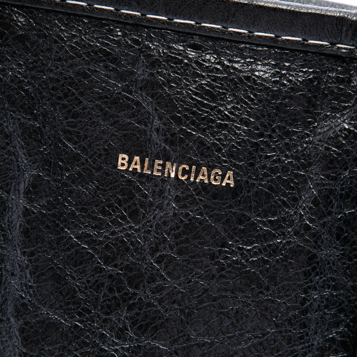 Balenciaga Lambskin Bazar Shopper Satchel S — Black