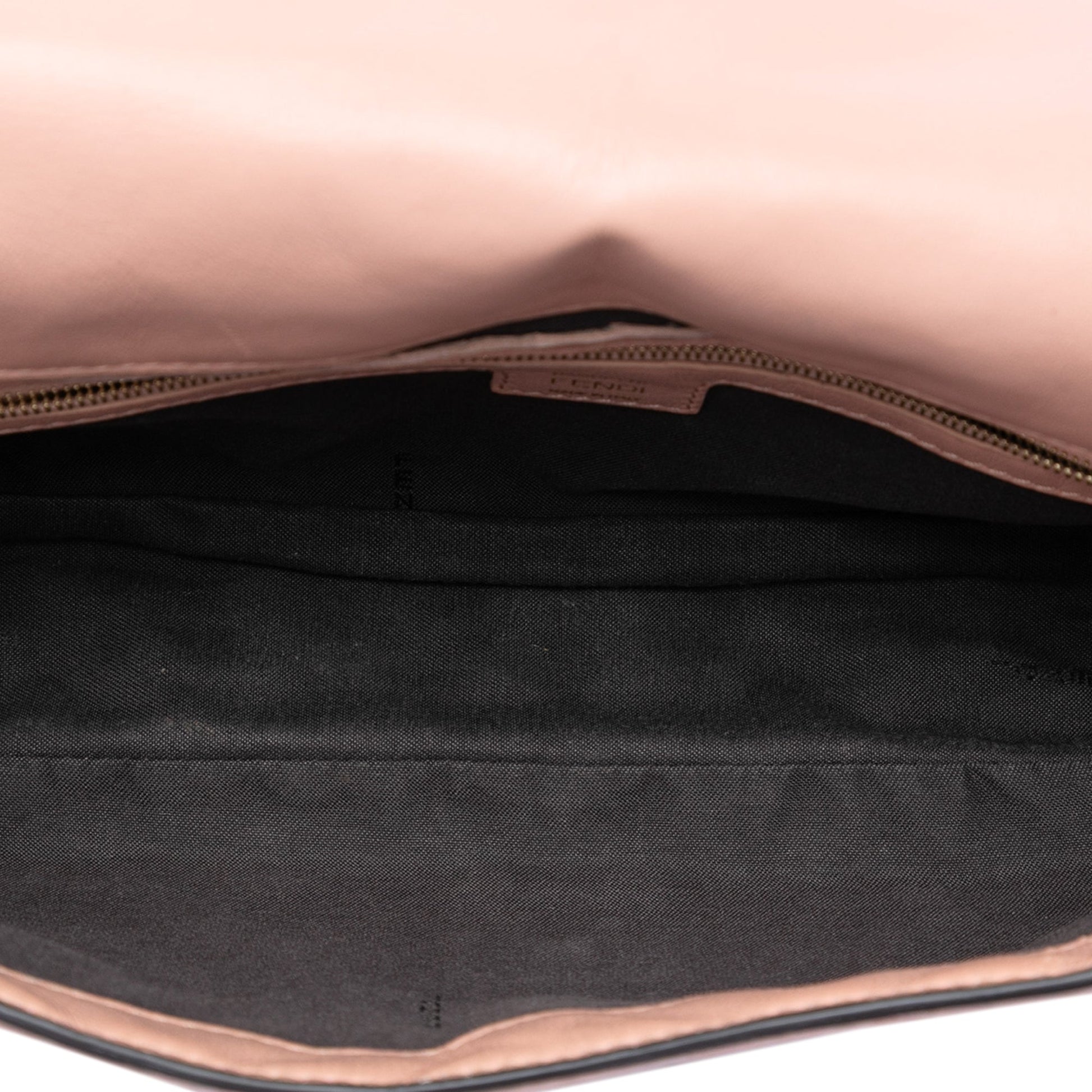 Fendi Zucca Embossed Leather Baguette Satchel
