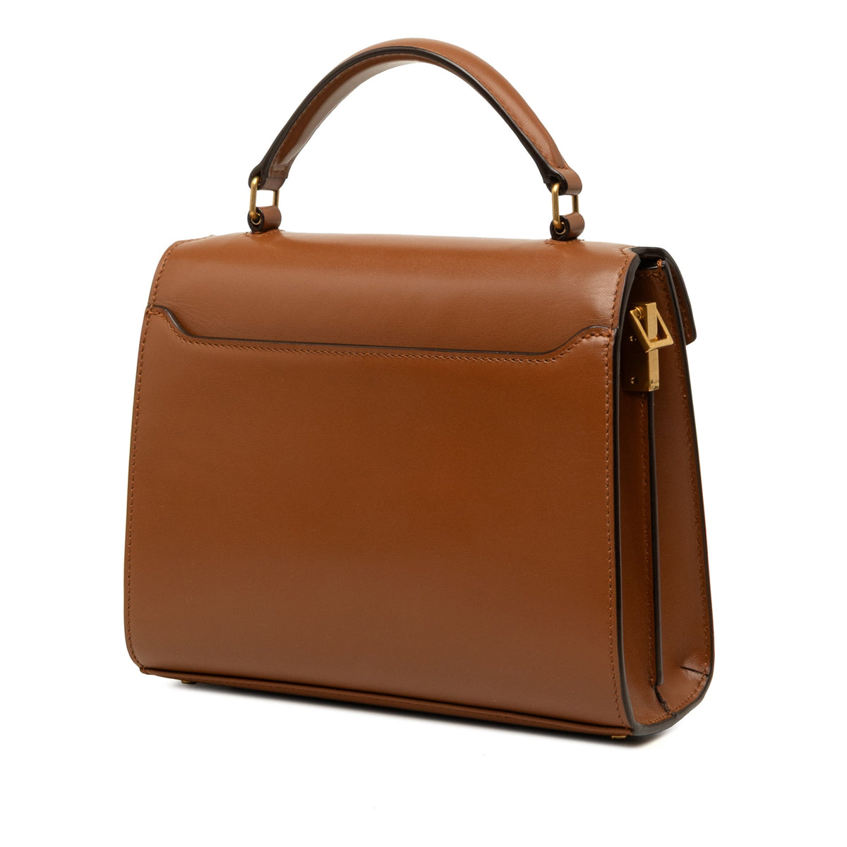 Saint Laurent Mini Suede and Calfskin Cassandra Top Handle Bag — Brown