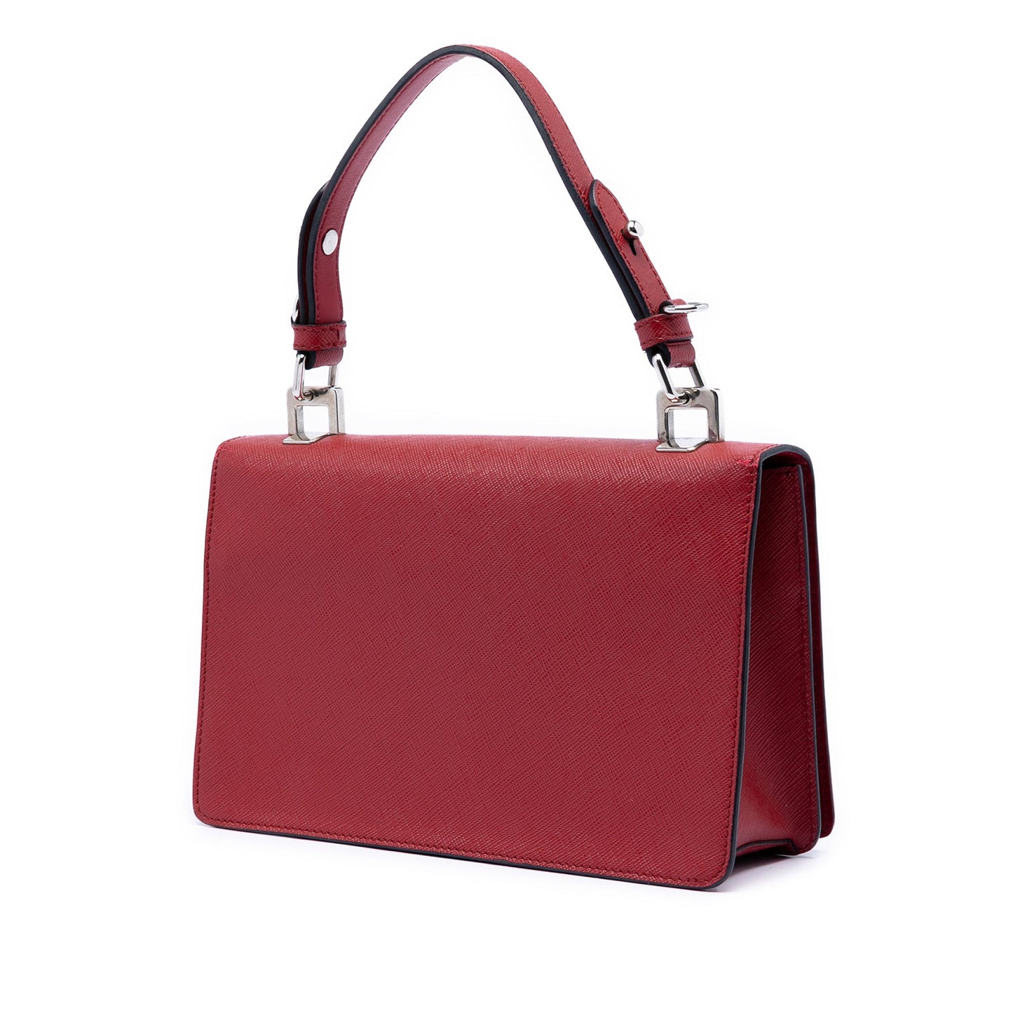 Saffiano Double Turn Lock Top Handle Bag