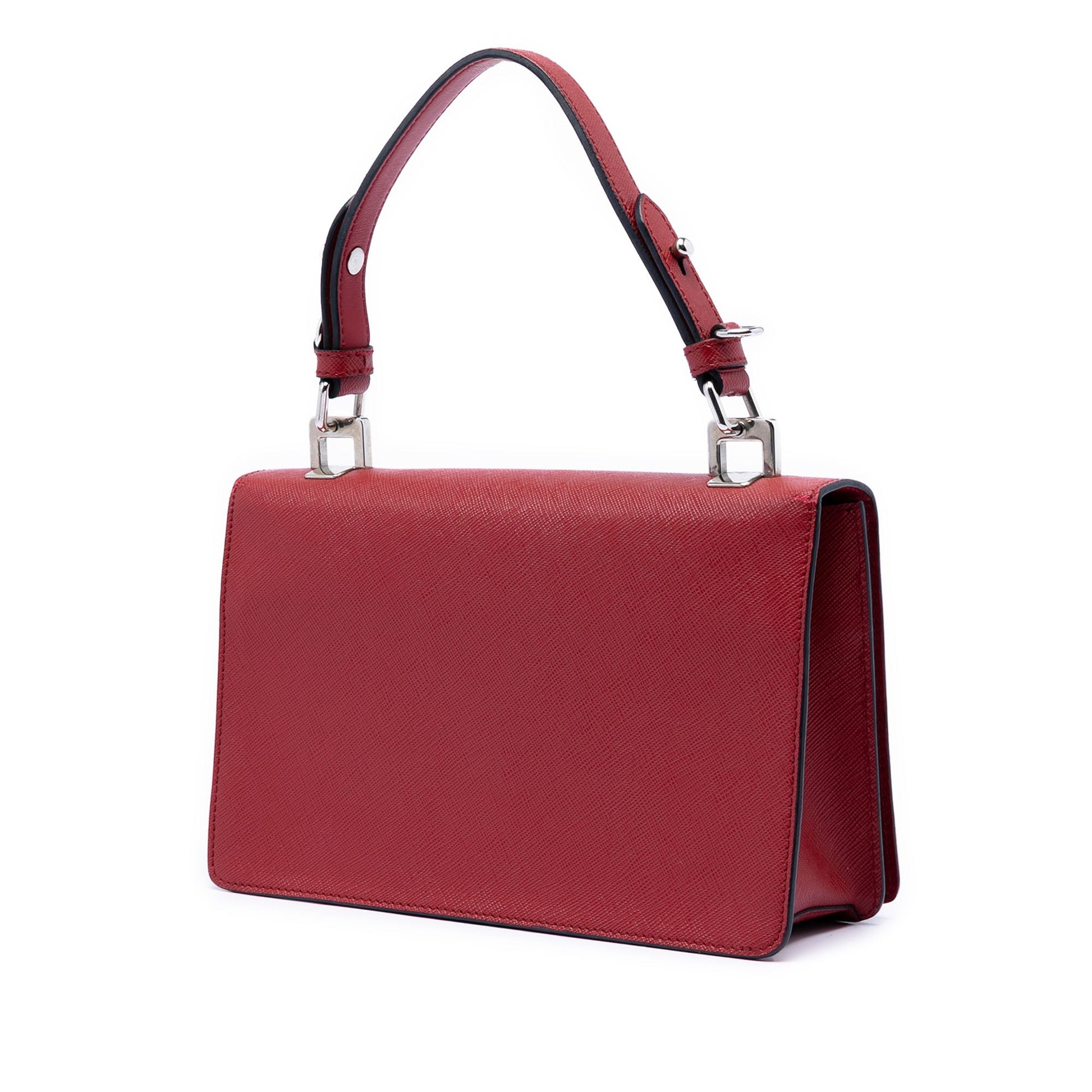 Saffiano Double Turn Lock Top Handle Bag