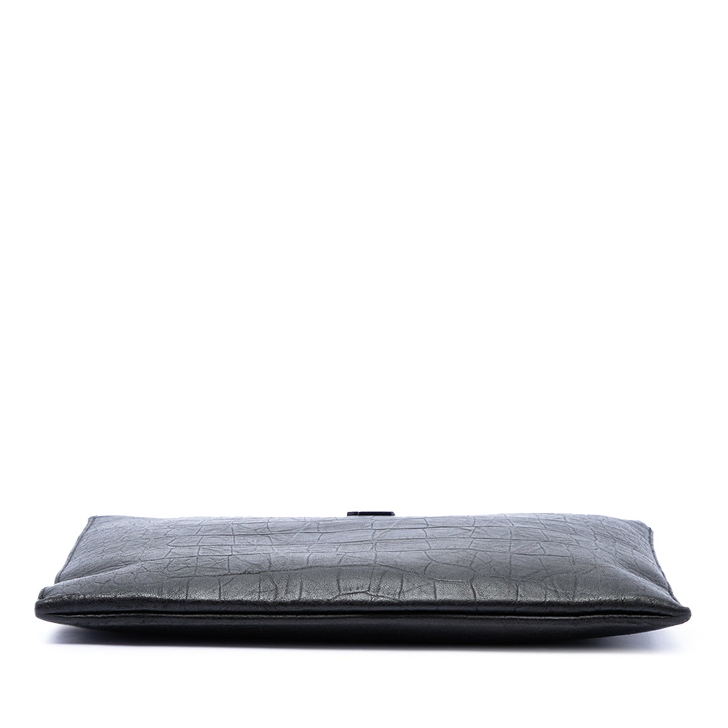 Saint Laurent Croc Embossed Leather Monogram iPad Case