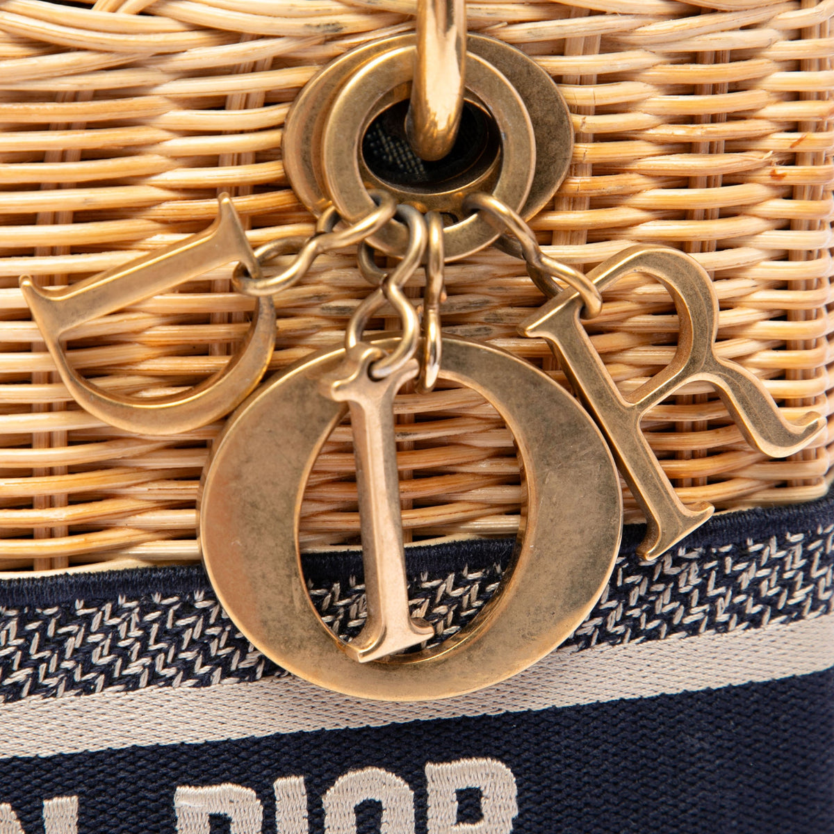 Dior Medium Wicker Oblique Lady Dior — Brown
