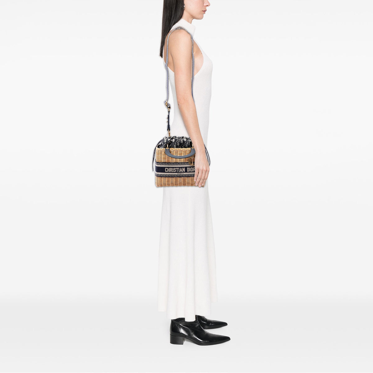 Dior Medium Wicker Oblique Lady Dior — Brown