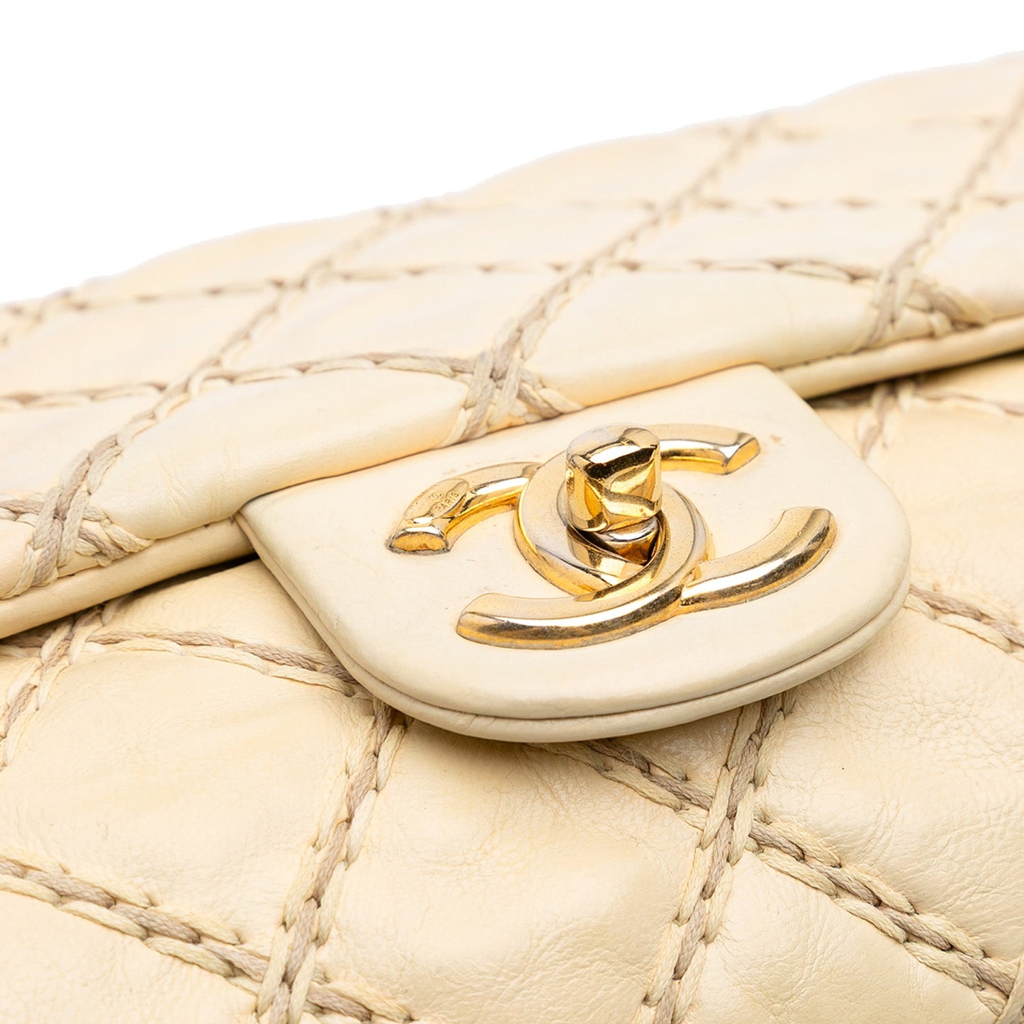 Chanel Quilted Calfskin Triple Stitched Single Flap