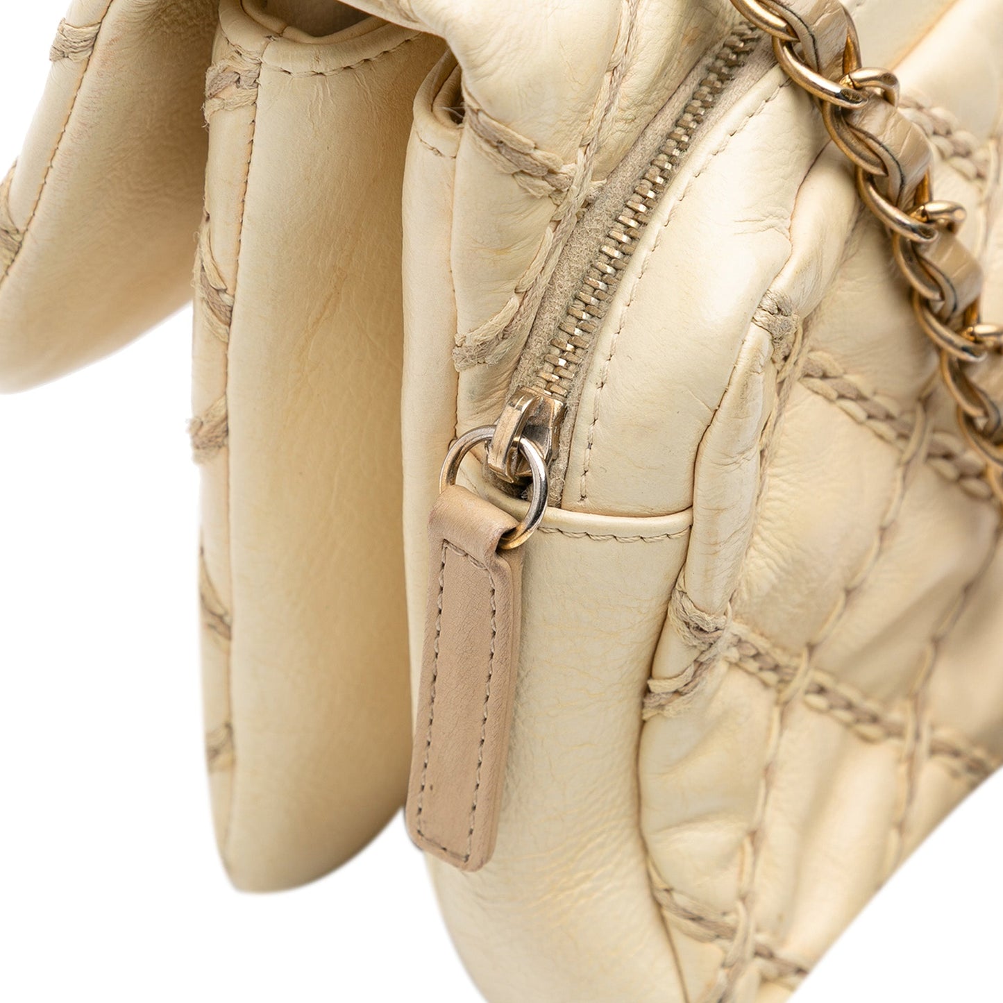 Chanel Quilted Calfskin Triple Stitched Single Flap